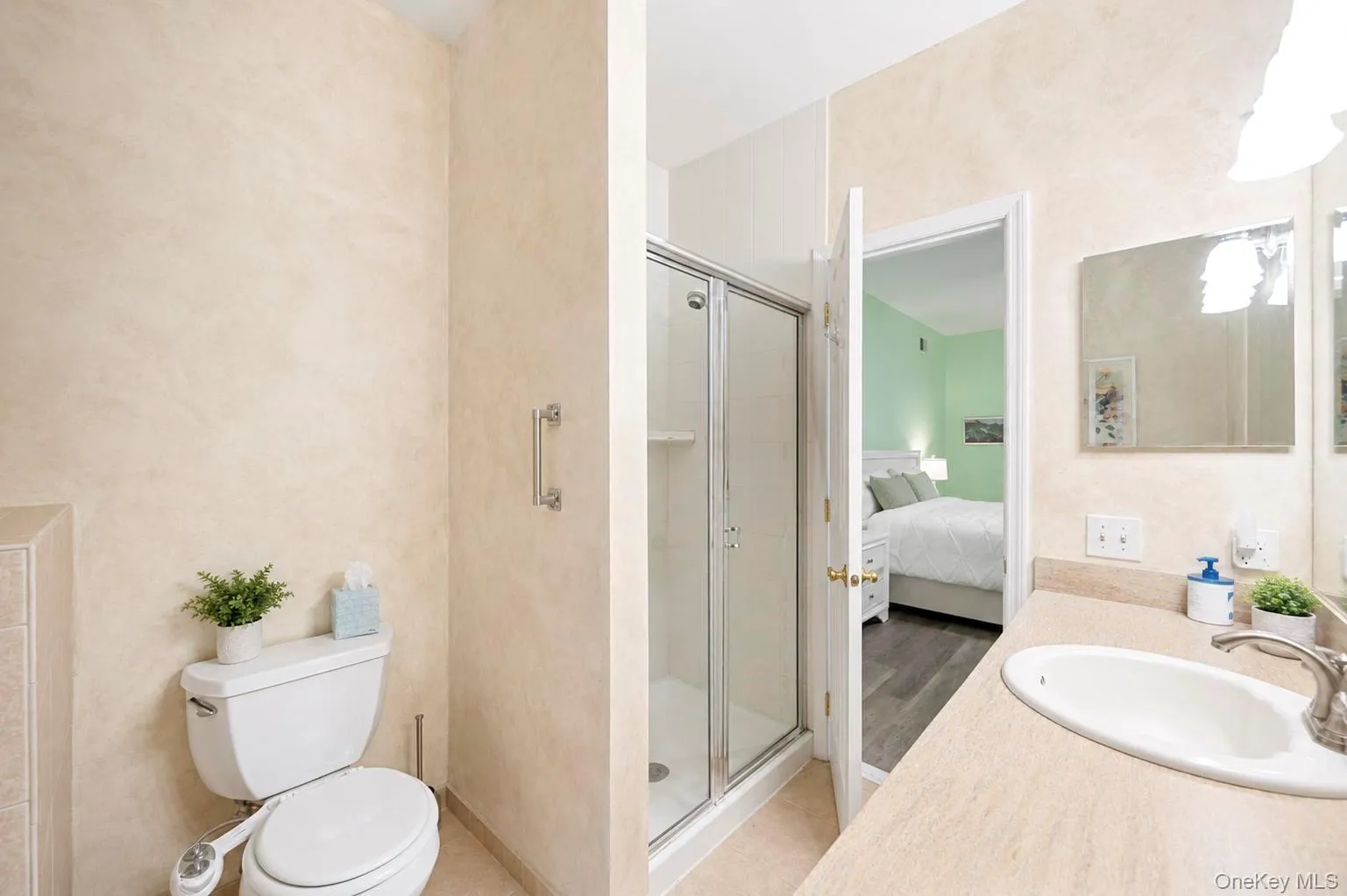 Jetted tub with separate shower and vanity Jetted tub with separate shower and vanity