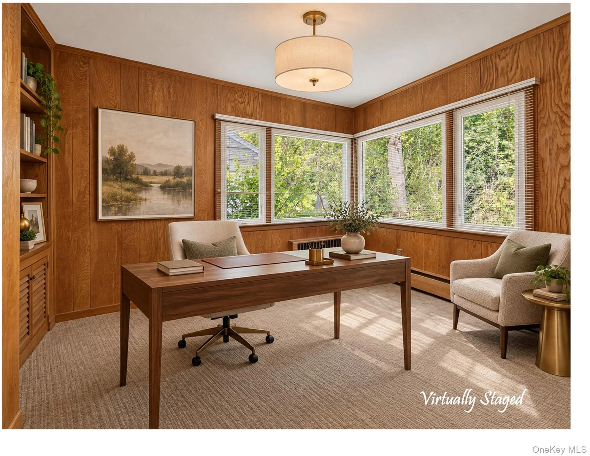 Just off the dining room is the dedicated office. With bright corner windows and built-in storage, it's the perfect spot to get down to business in comfort! Just off the dining room is the dedicated office. With bright corner windows and built-in storage, it's the perfect spot to get down to business in comfort!