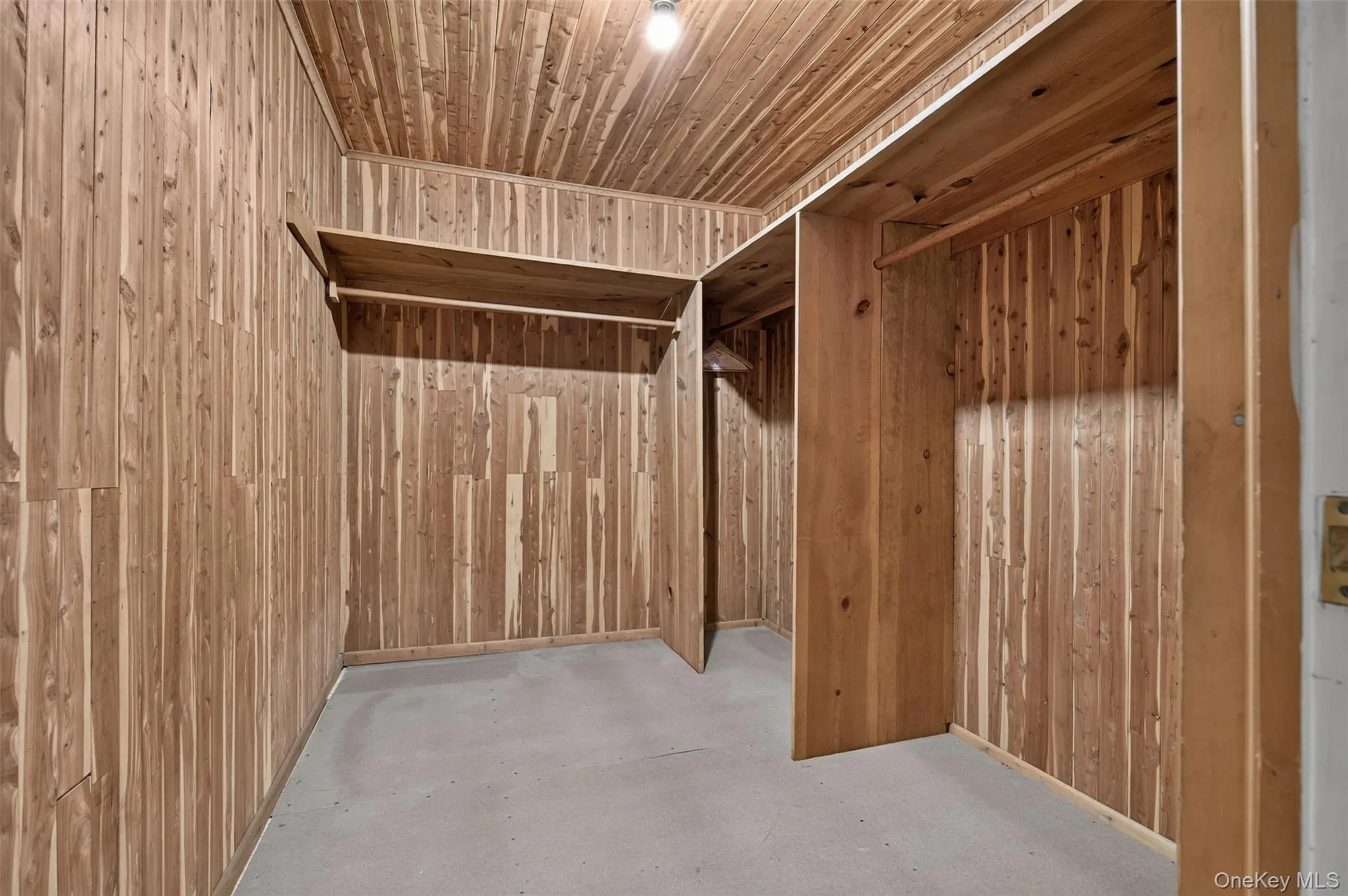Aside from the large finished room in the lower level, there are 2 large storage rooms, mechanical room, possible laundry room, and this XL Cedar Closet! Aside from the large finished room in the lower level, there are 2 large storage rooms, mechanical room, possible laundry room, and this XL Cedar Closet!