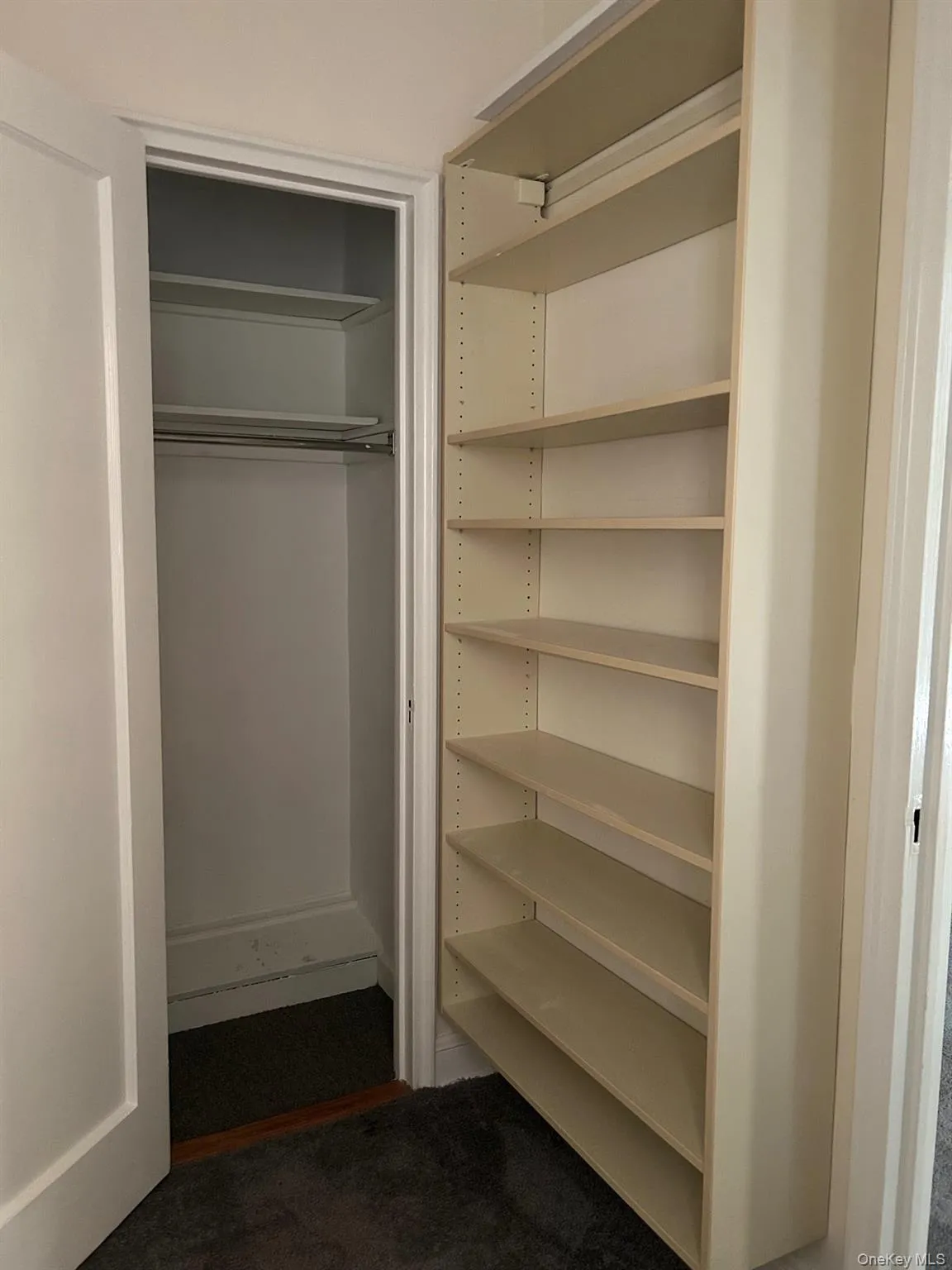 Dressing Room with Built-In Shelves and 2 closets. Dressing Room with Built-In Shelves and 2 closets.