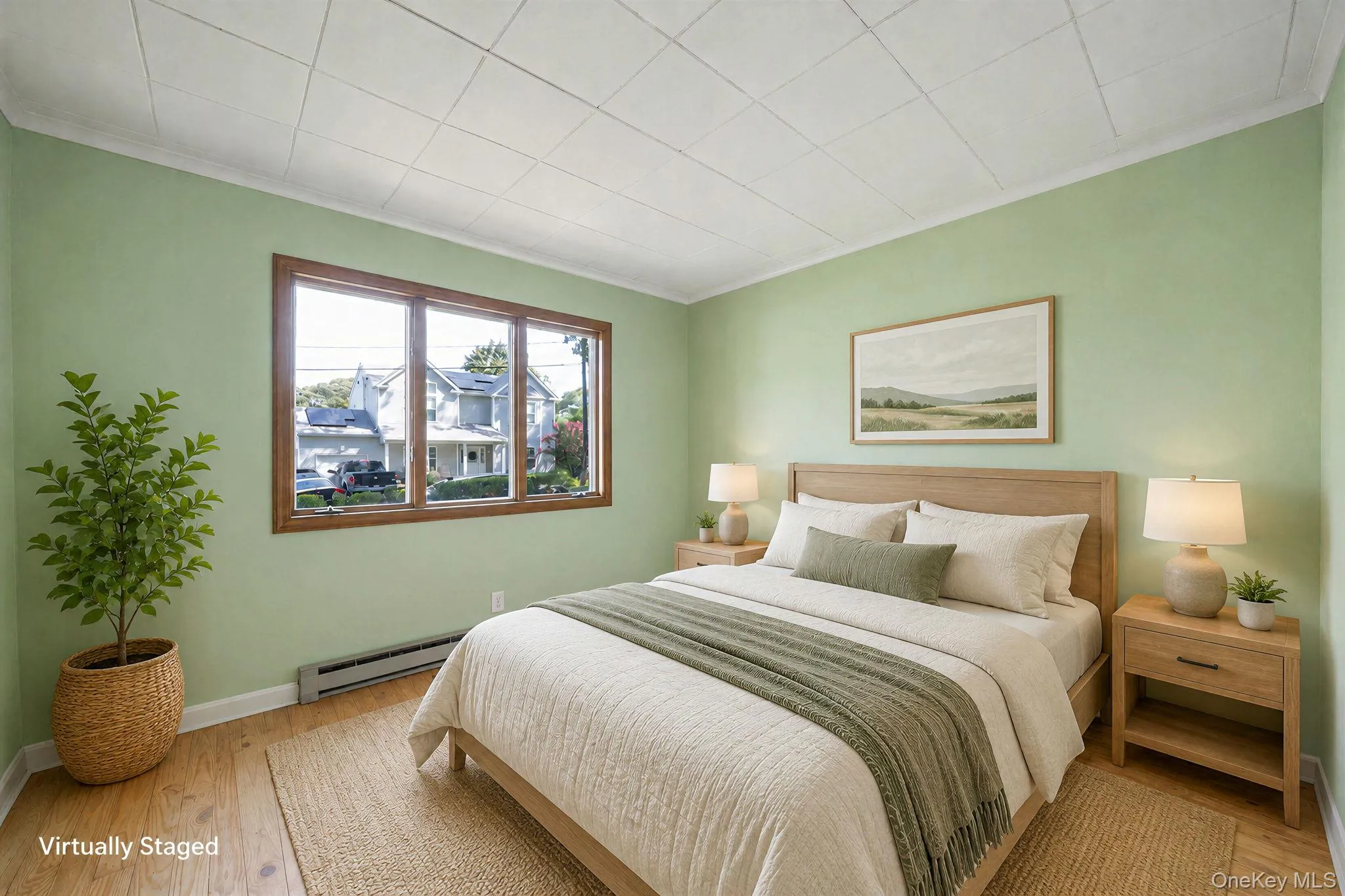 Hardwood-style flooring with light-toned walls Hardwood-style flooring with light-toned walls