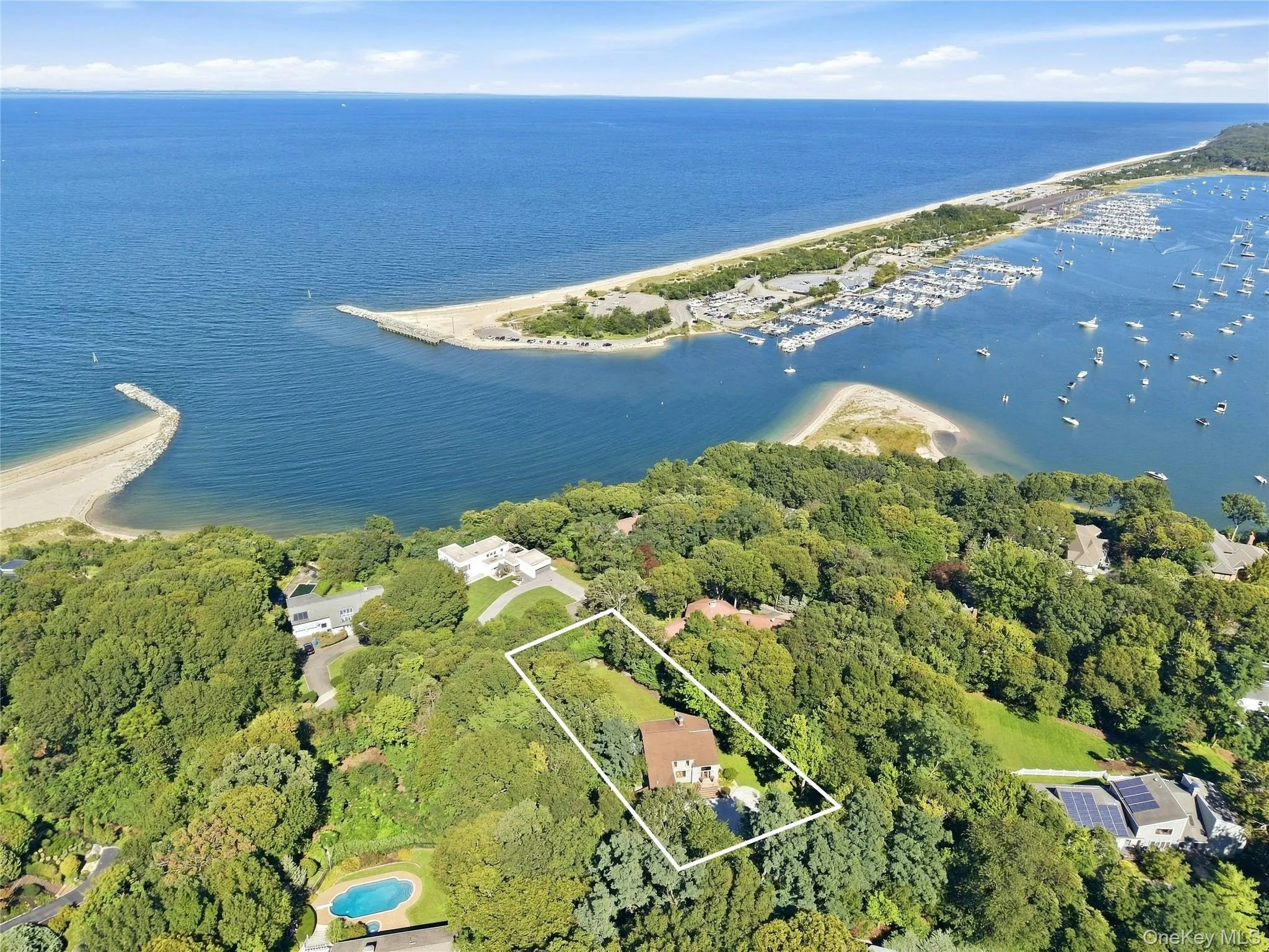 Aerial View facing Mount Sinai Harbor and Long Island Sound Aerial View facing Mount Sinai Harbor and Long Island Sound