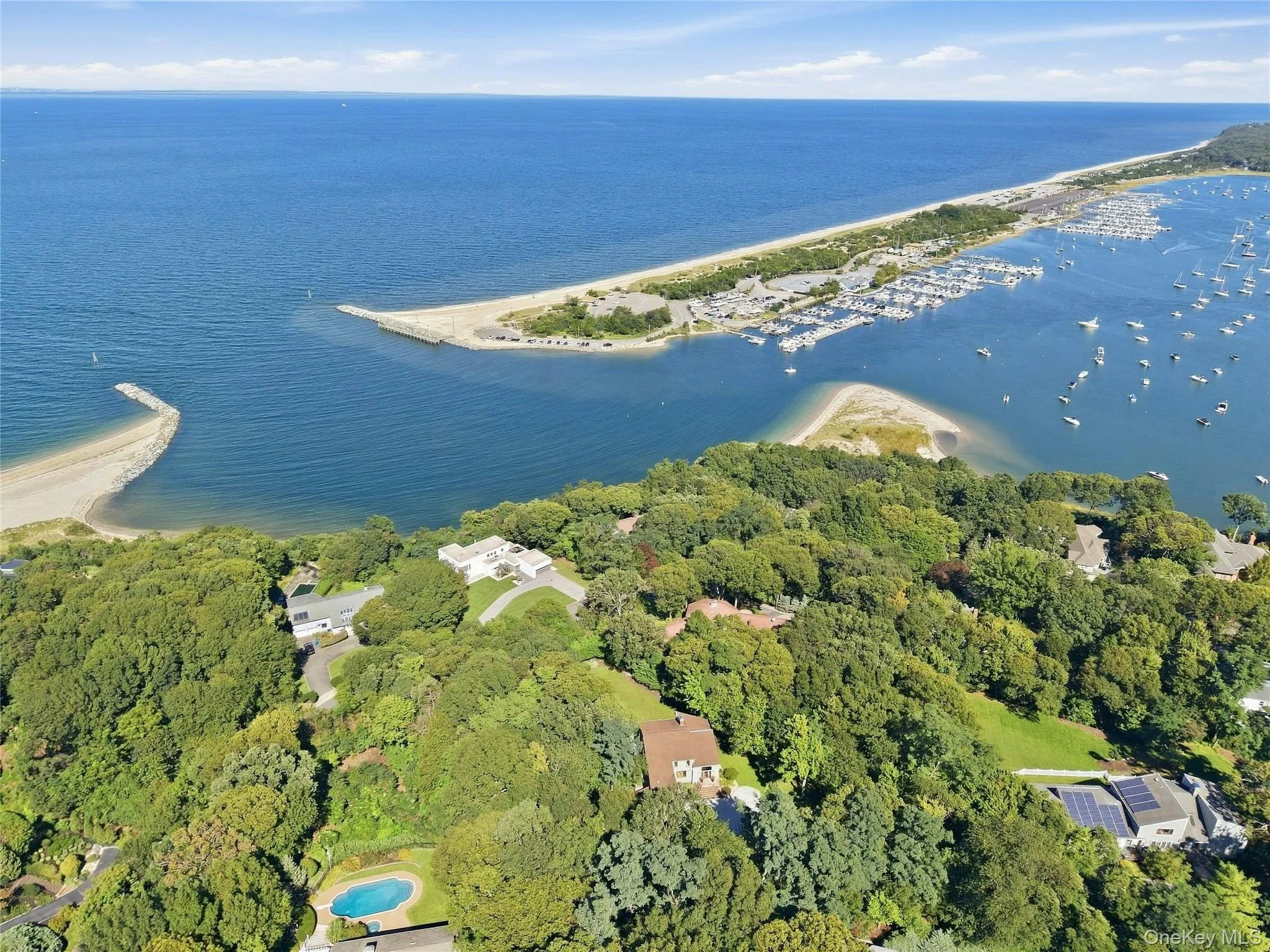Aerial View facing Mount Sinai Harbor and Long Island Sound Aerial View facing Mount Sinai Harbor and Long Island Sound