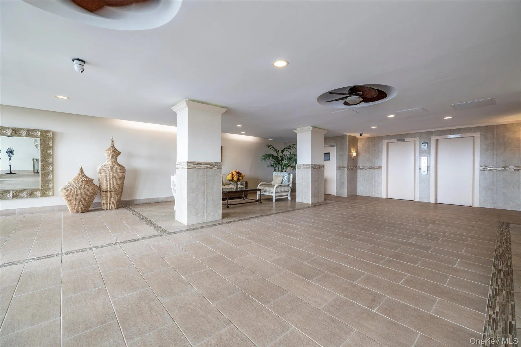 Renovated, welcoming building lobby Renovated, welcoming building lobby
