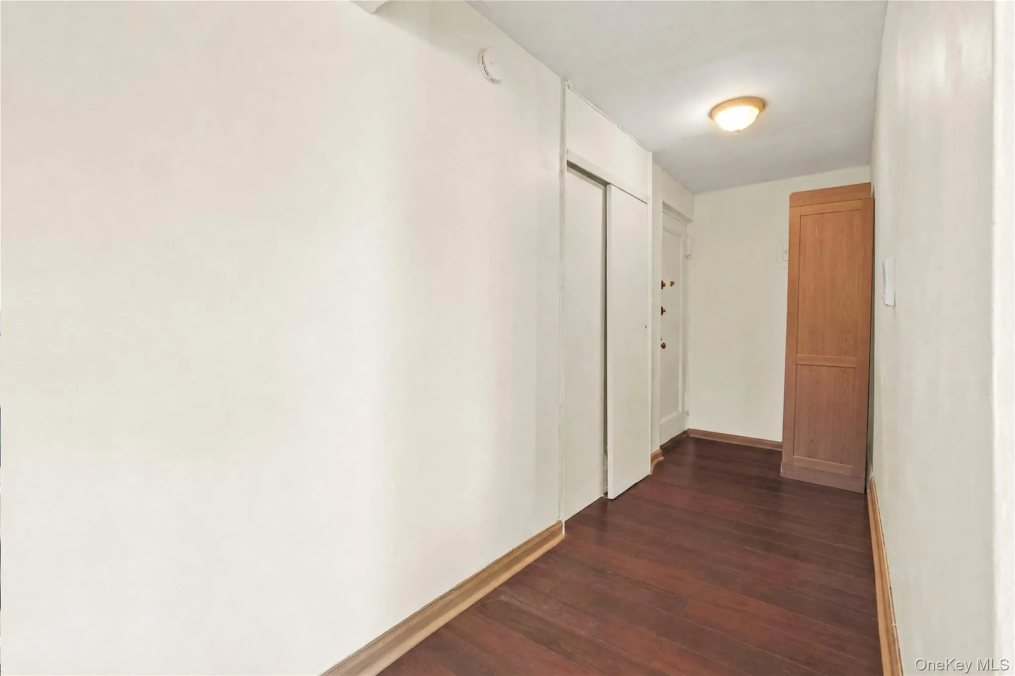 Dark wood-finish flooring with light wood trim Dark wood-finish flooring with light wood trim