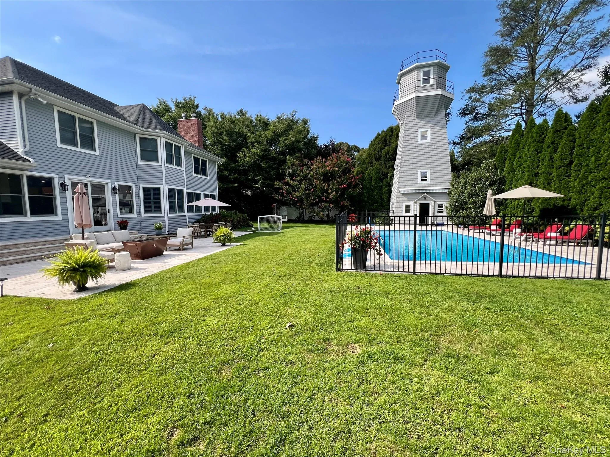 Fenced in Pool and Stone Patio Fenced in Pool and Stone Patio