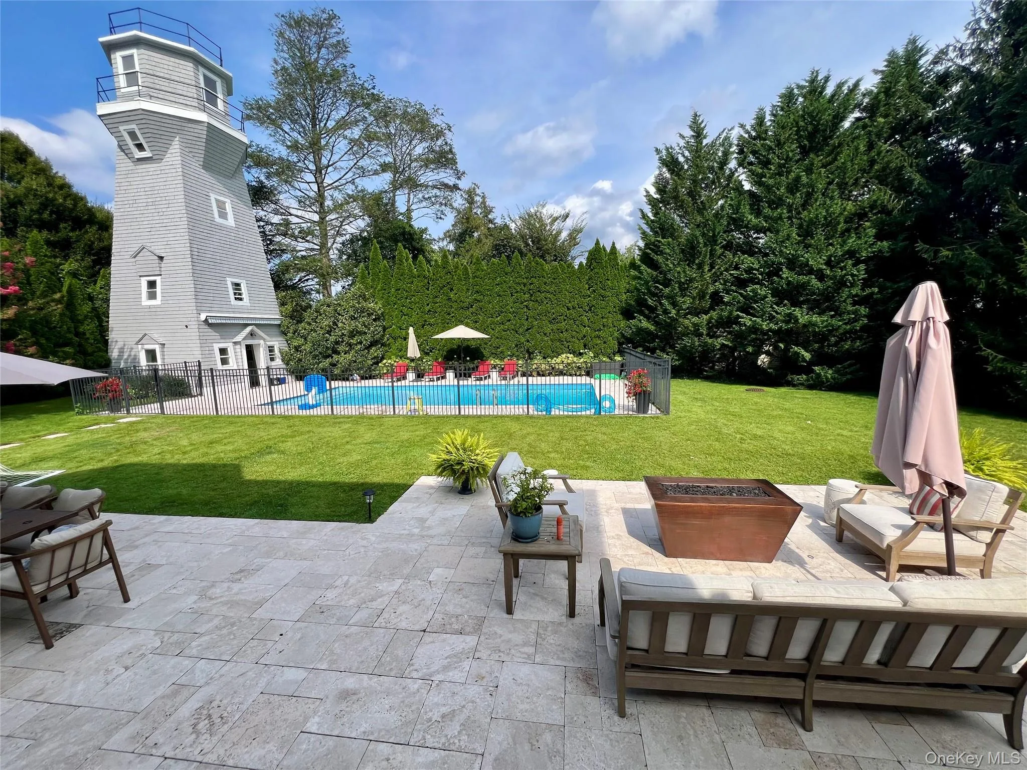 French Doors To Back Yard Stone Patio and Pool French Doors To Back Yard Stone Patio and Pool
