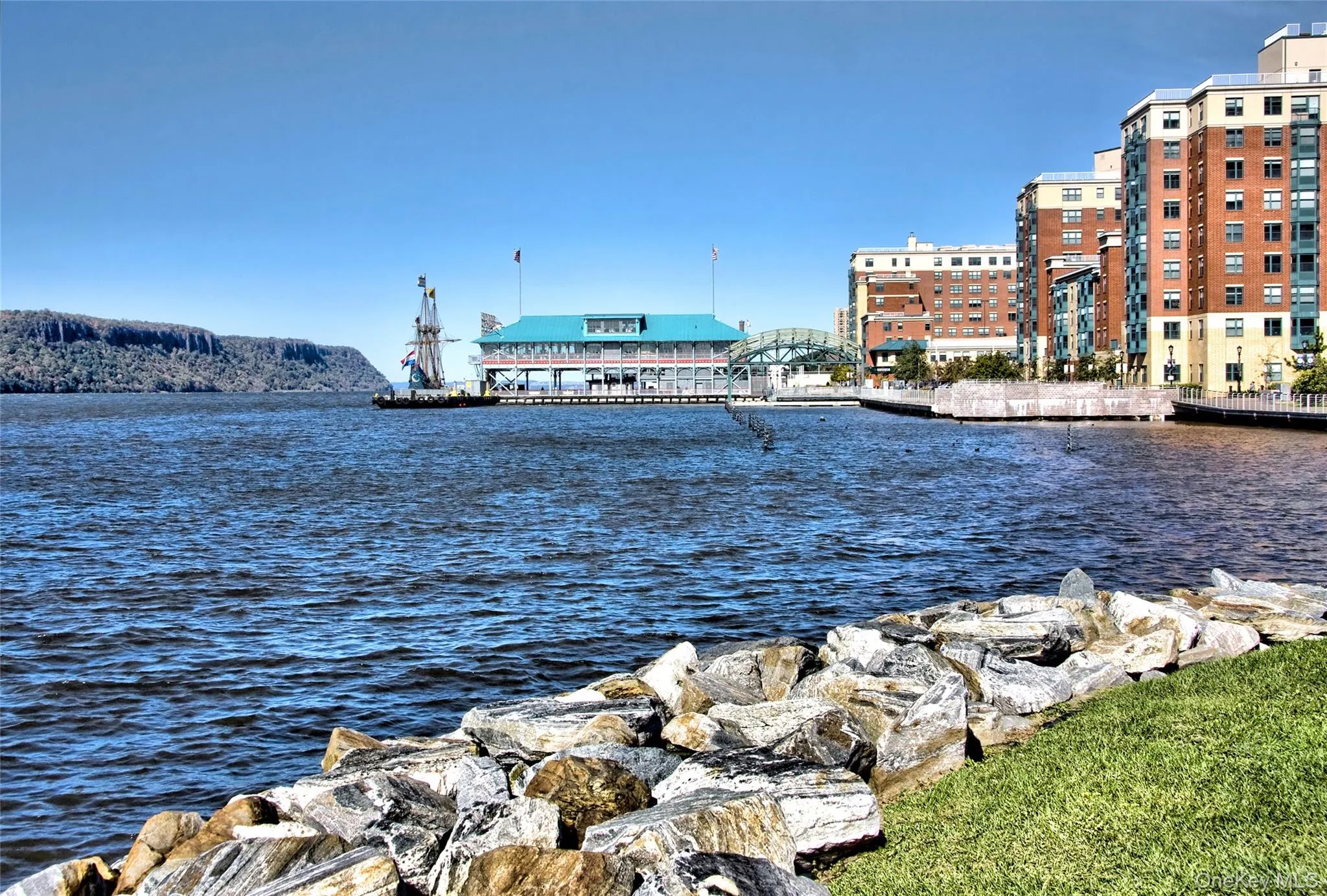 Yonkers waterfront as seen from Sculpture Garden walk way. Yonkers waterfront as seen from Sculpture Garden walk way.