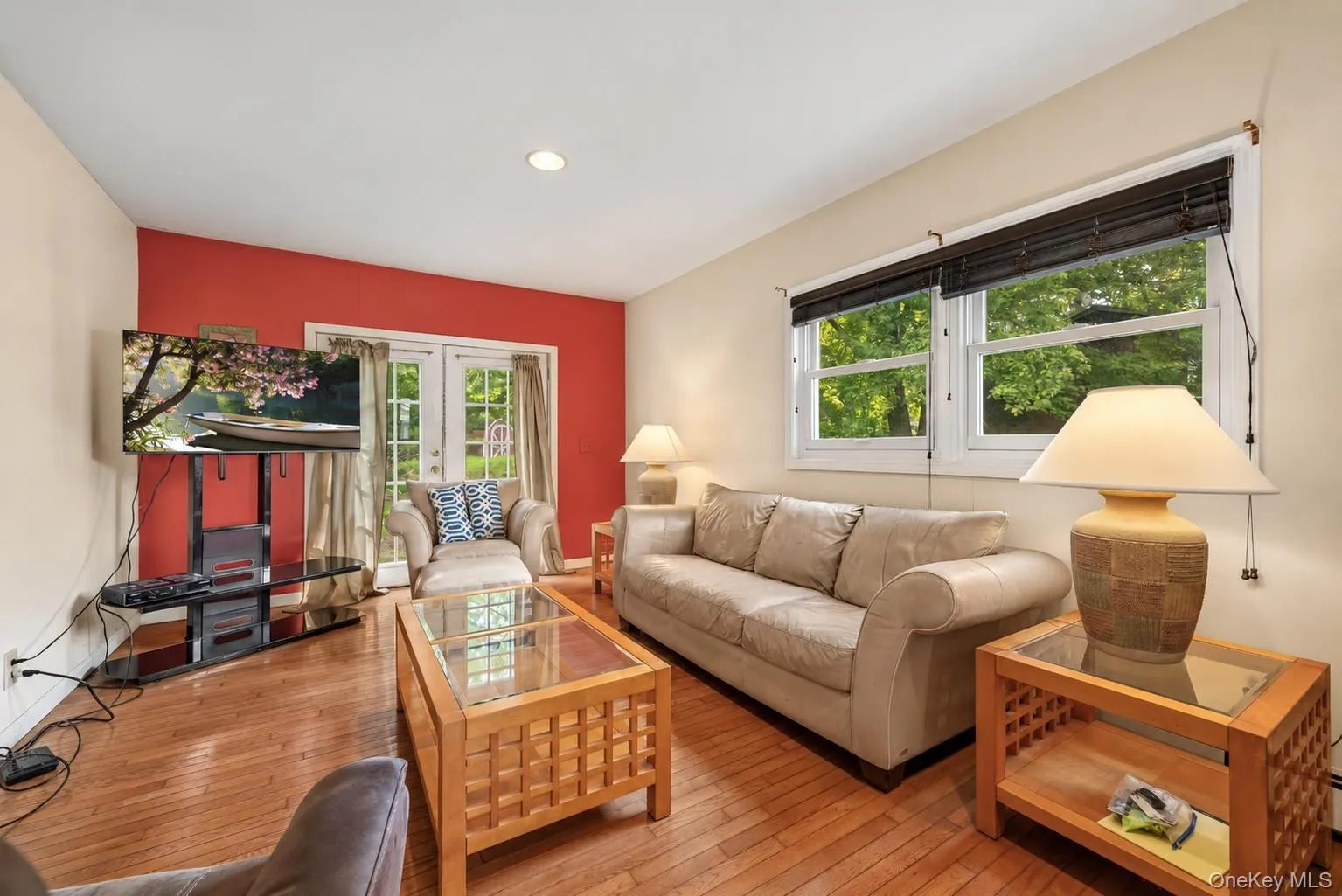The French doors also lead to the back patio. The French doors also lead to the back patio.