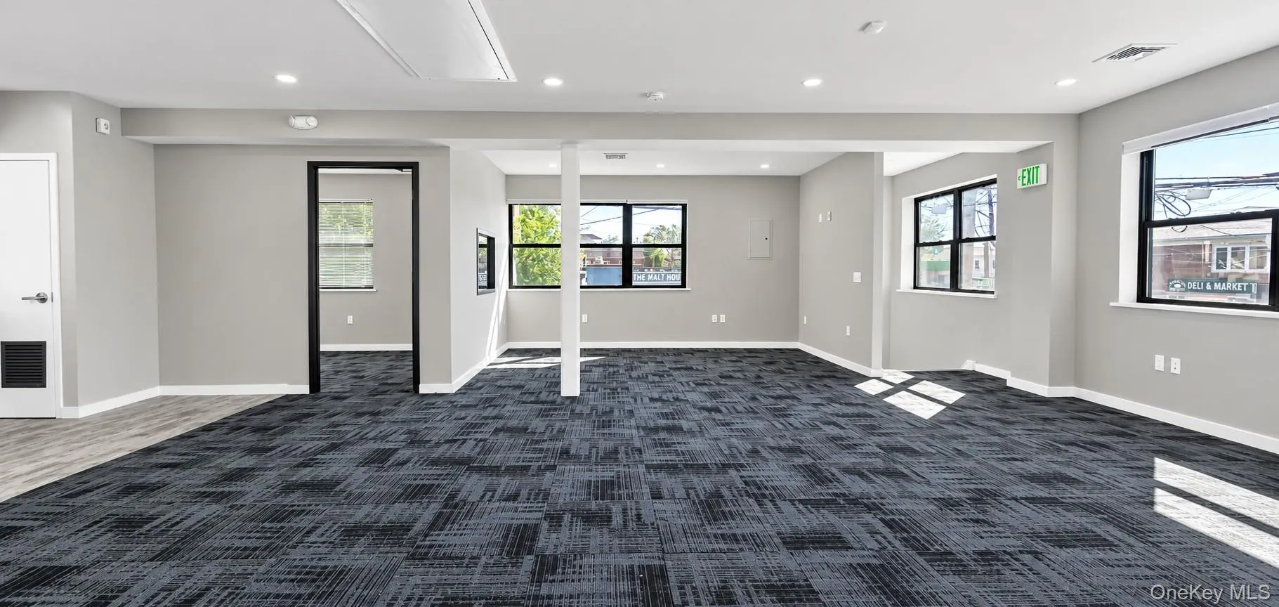 Second level entry at the right, corner office on the left and IT closet far left Second level entry at the right, corner office on the left and IT closet far left