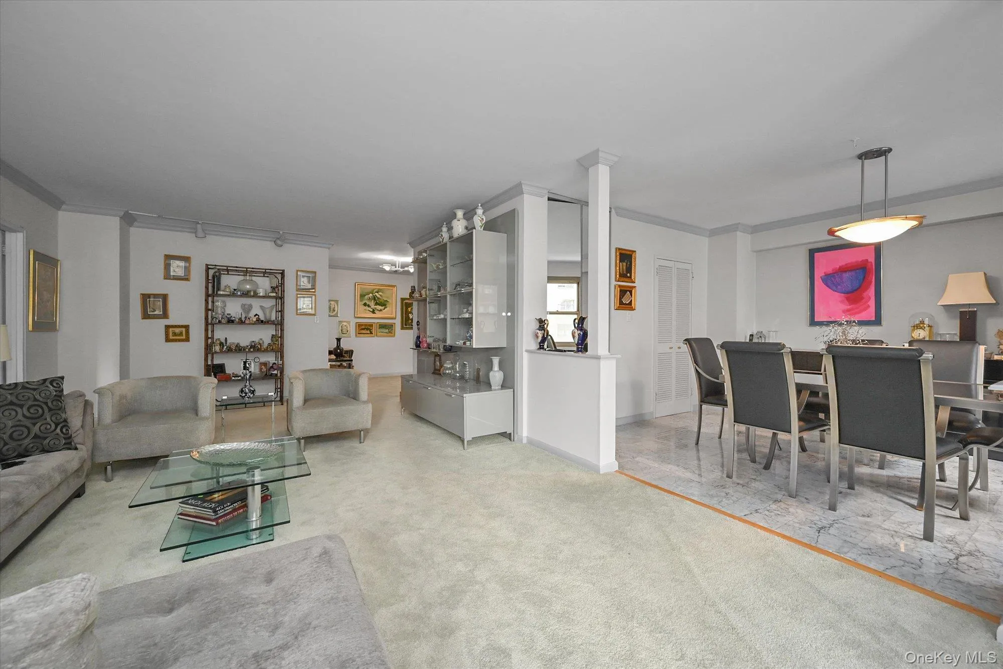 Living room opens into dining rom Living room opens into dining rom