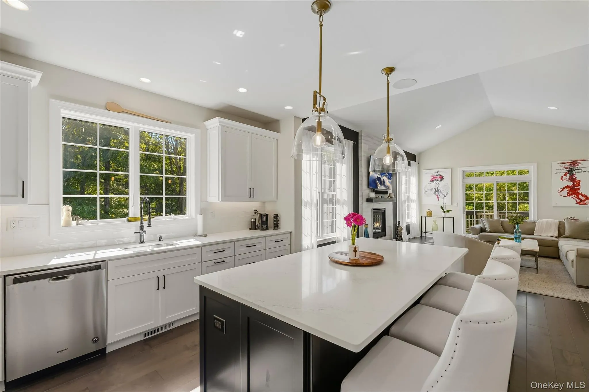 Chef's kitchen with stainless steel appliances and quartz countertops Chef's kitchen with stainless steel appliances and quartz countertops