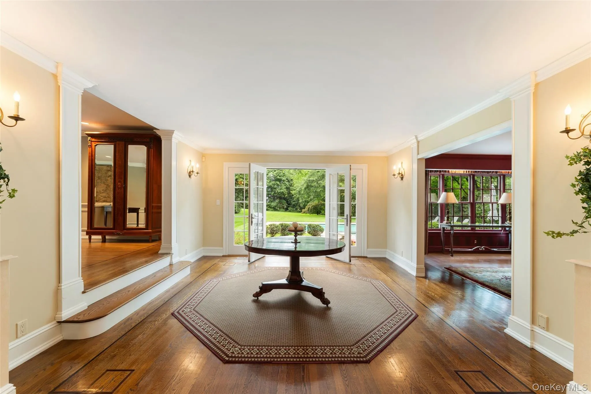 Entry Foyer with french doors to the impressive grounds Entry Foyer with french doors to the impressive grounds