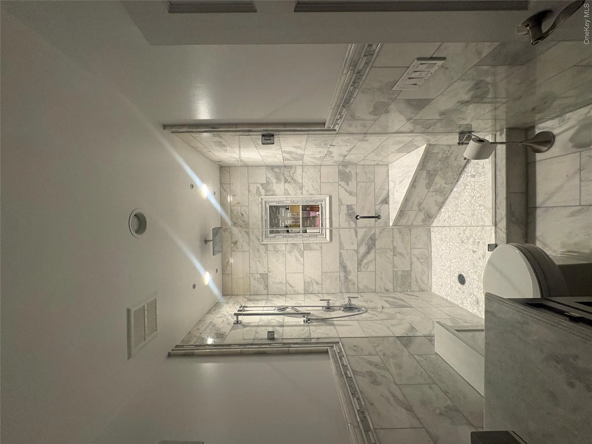 Marble Shower with recessed lighting Marble Shower with recessed lighting