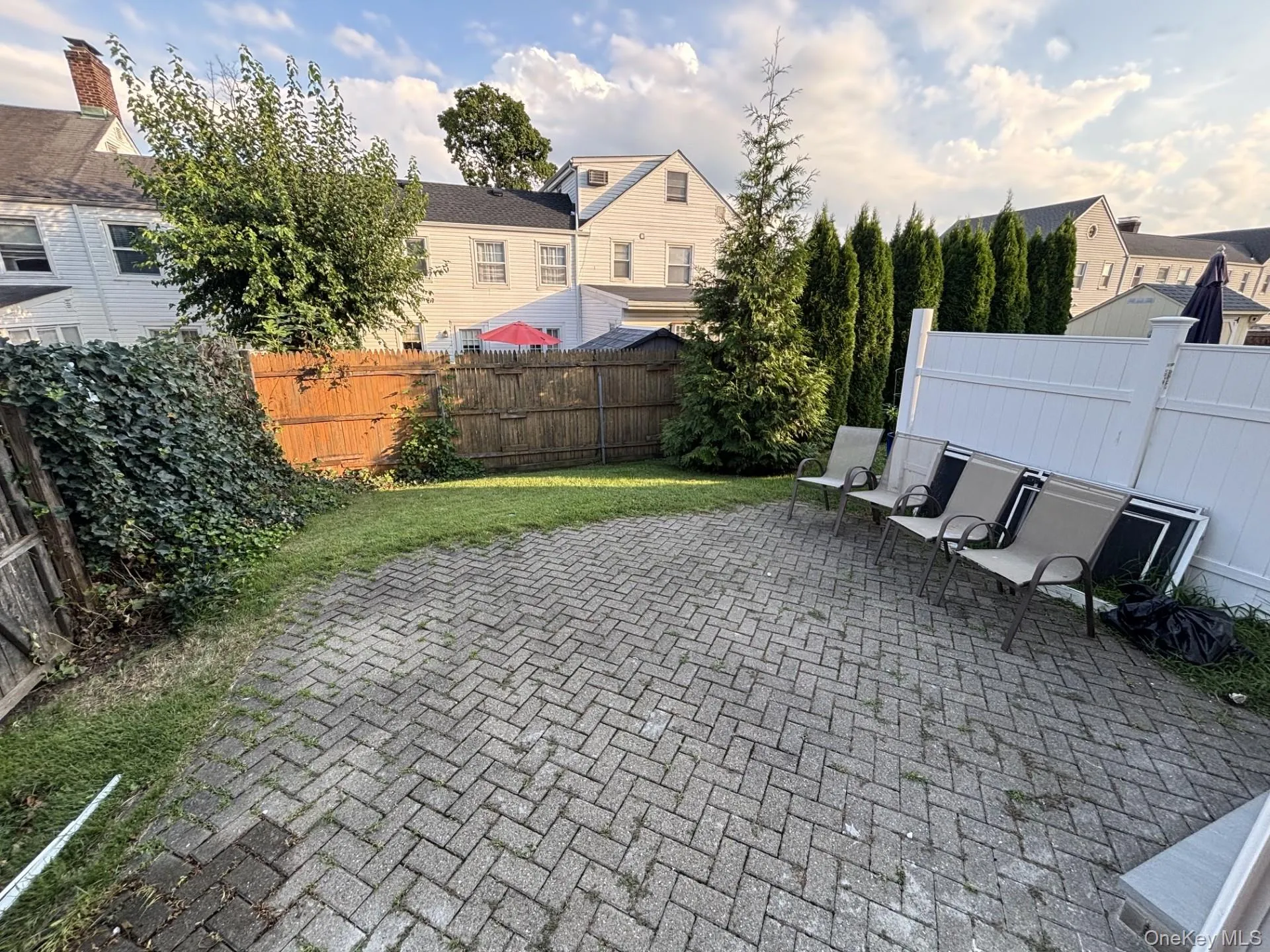 Private back stone patio Private back stone patio