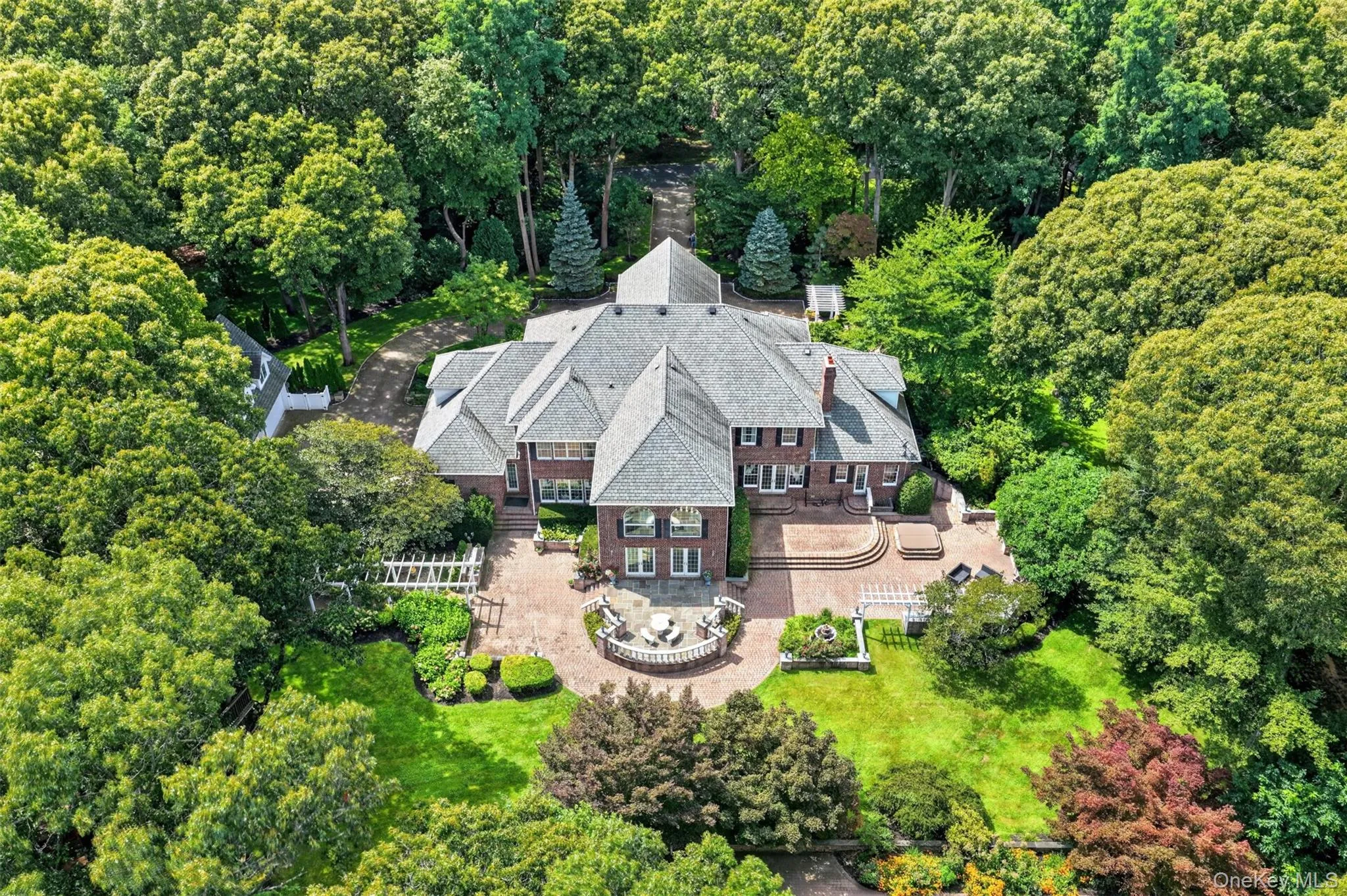 Aerial view of expansive patio and entertaining areas Aerial view of expansive patio and entertaining areas