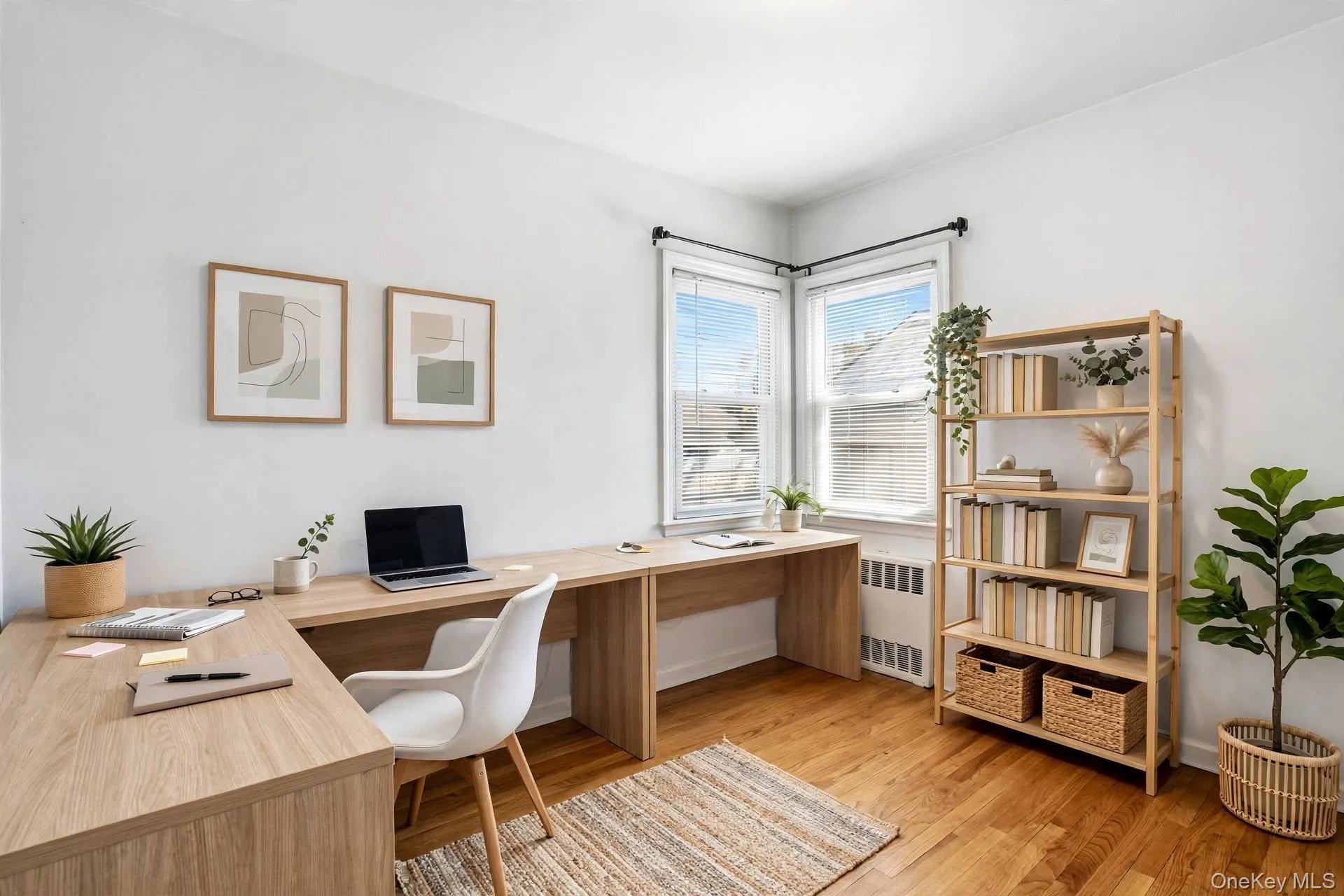 1st floor bedroom 2 virtually staged as an office 1st floor bedroom 2 virtually staged as an office