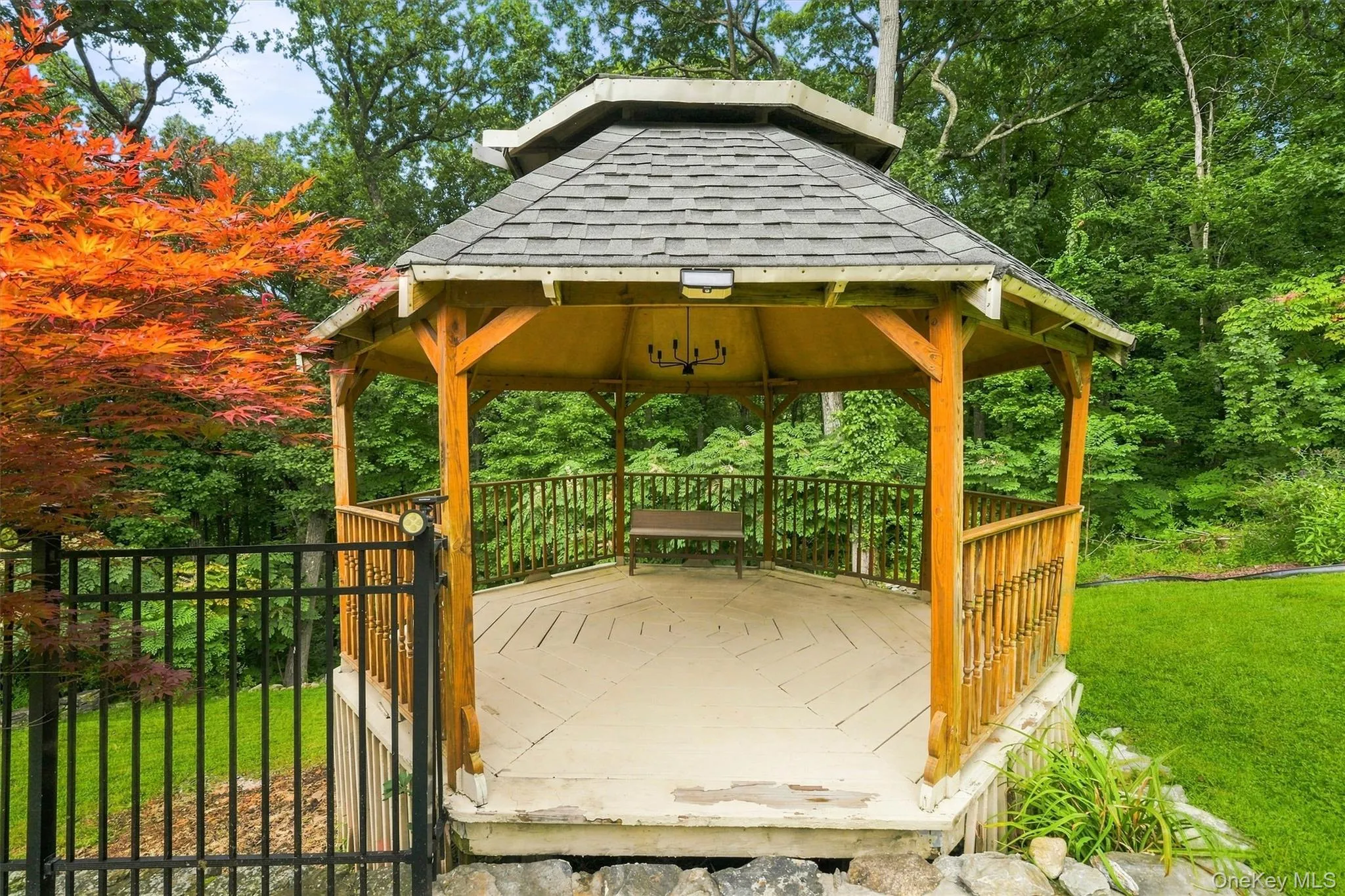 The custom gazebo also adds to the entertaining space. The custom gazebo also adds to the entertaining space.