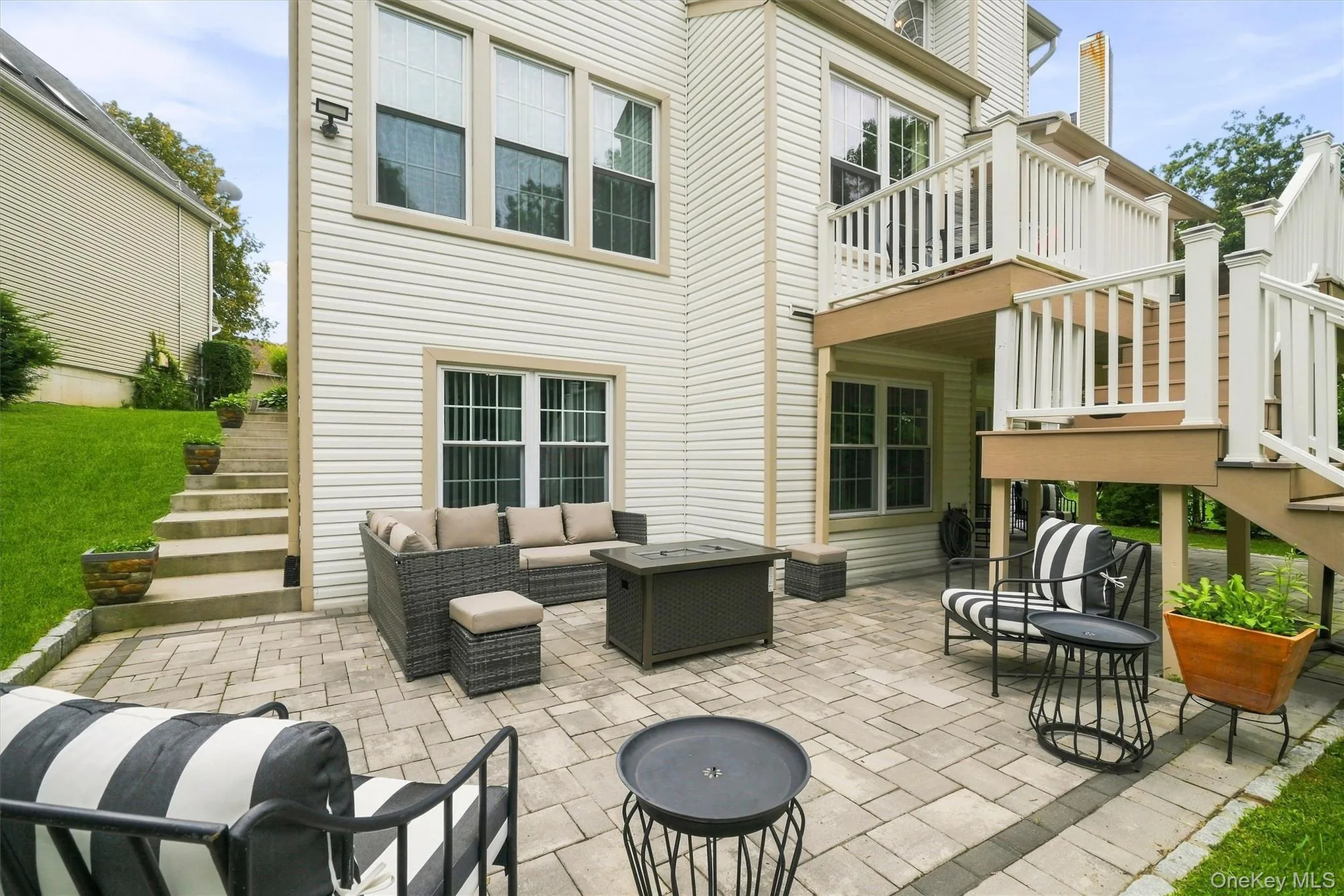 Oversized patio, great for hosting outdoor gatherings. Oversized patio, great for hosting outdoor gatherings.