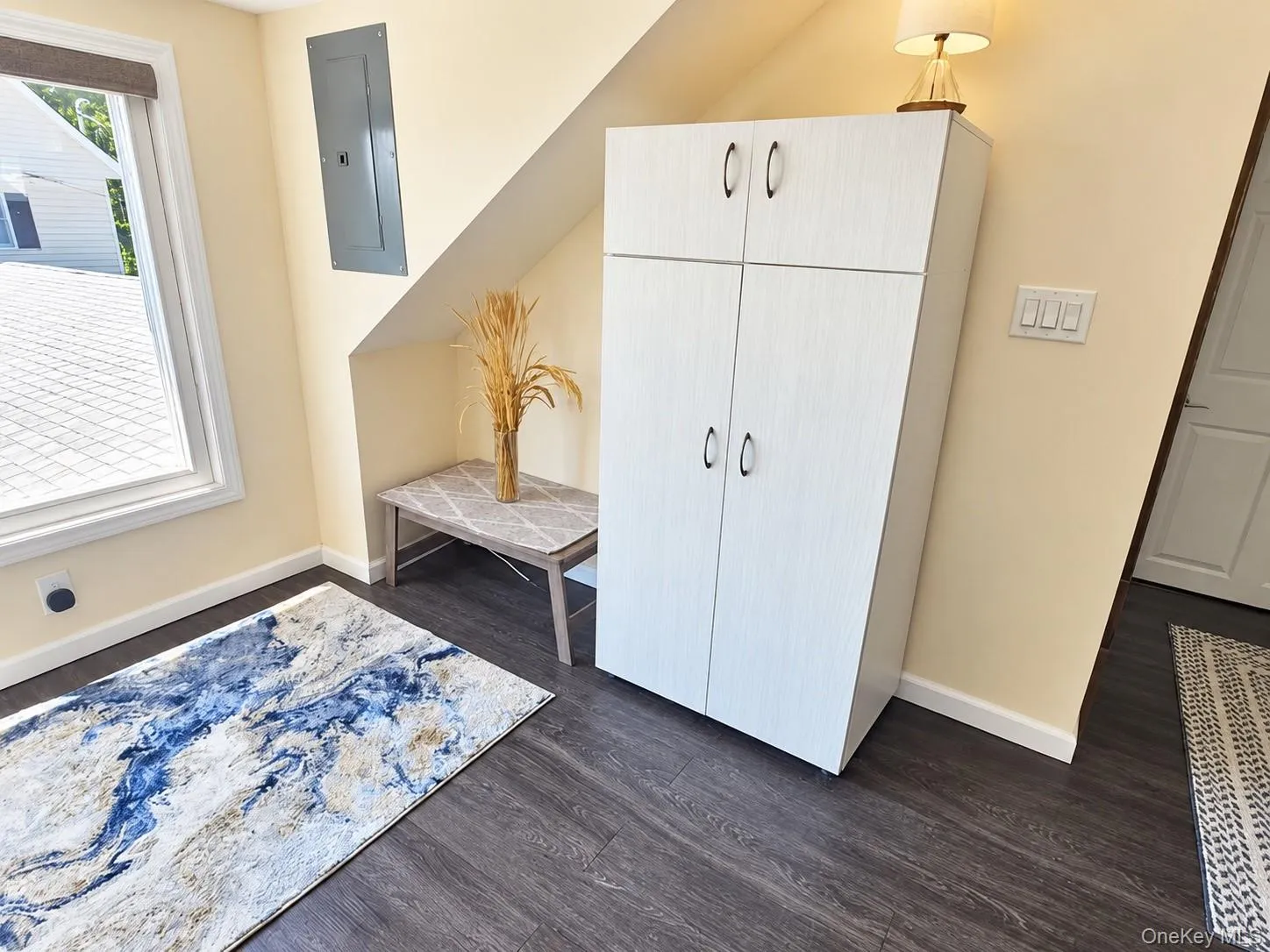 Your entry foyer includes a closet armoire along with gorgeous views of the Hudson River and the Mario Cuomo Bridge. Your entry foyer includes a closet armoire along with gorgeous views of the Hudson River and the Mario Cuomo Bridge.