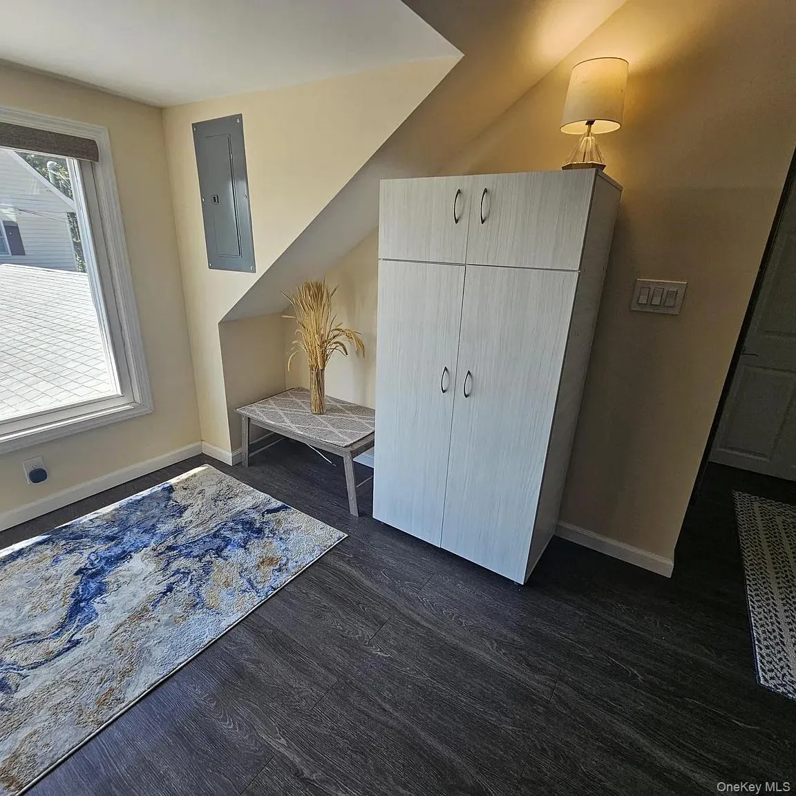 Your entry foyer includes a closet armoire along with gorgeous views of the Hudson River and the Mario Cuomo Bridge. Your entry foyer includes a closet armoire along with gorgeous views of the Hudson River and the Mario Cuomo Bridge.