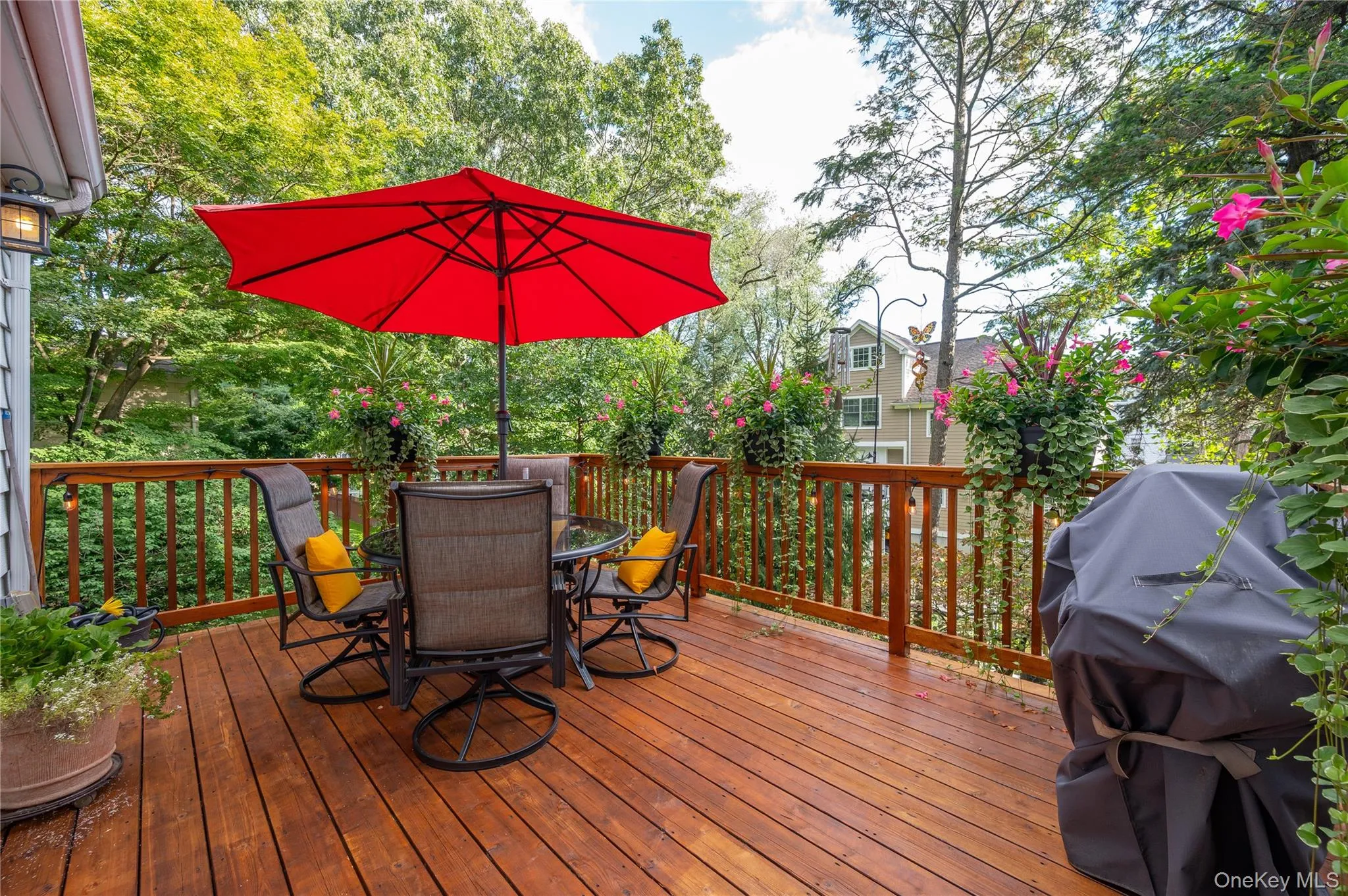 Enjoy your afternoon BBQ on recently refinished deck. Enjoy your afternoon BBQ on recently refinished deck.