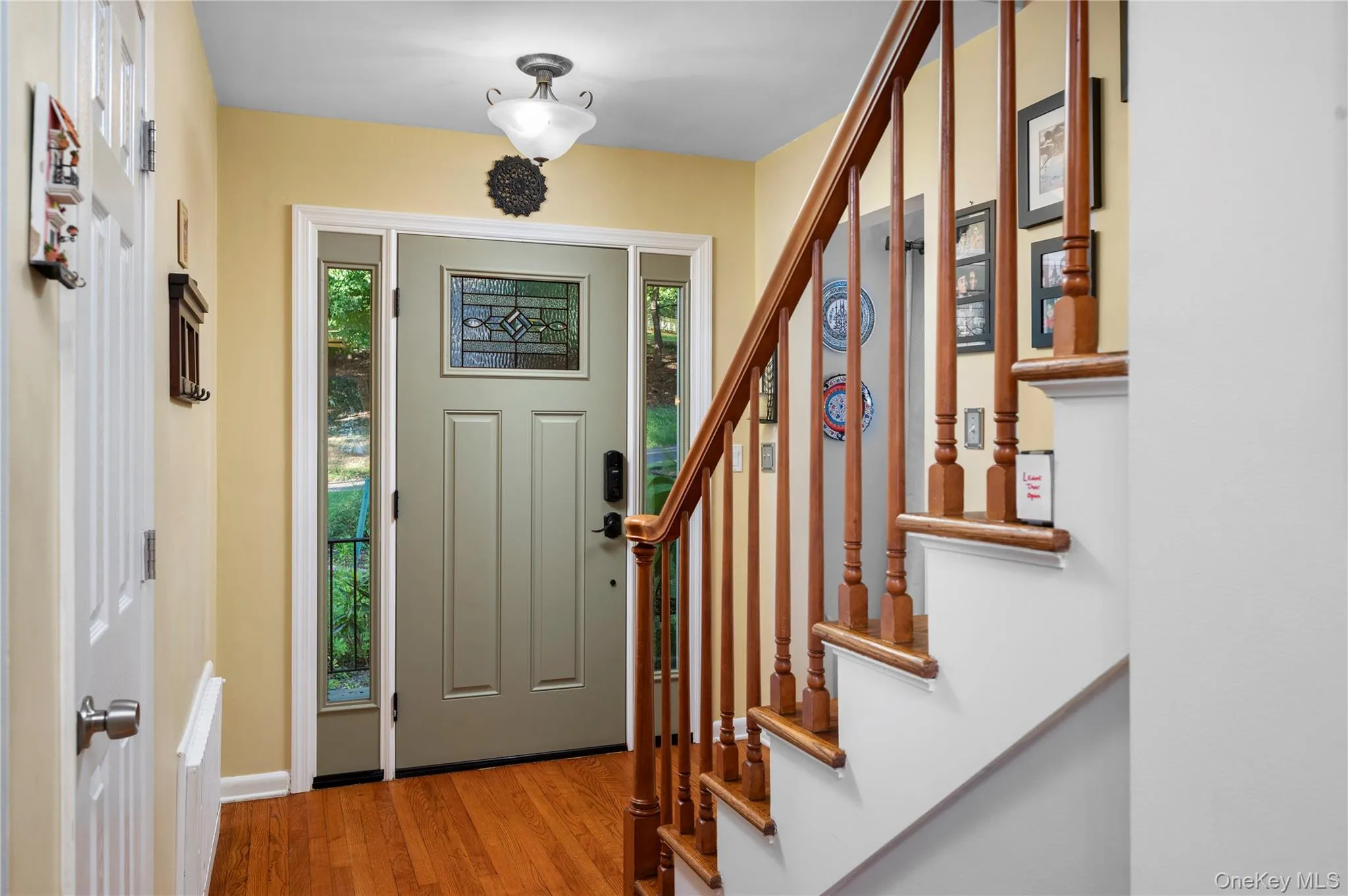 The entry foyer features a convenient coat closet for guests The entry foyer features a convenient coat closet for guests