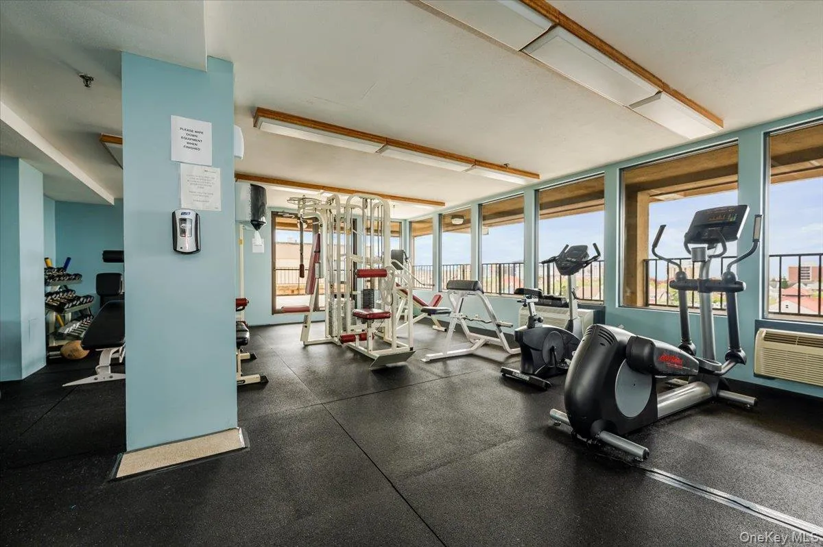 Workout area with healthy amount of natural light Workout area with healthy amount of natural light