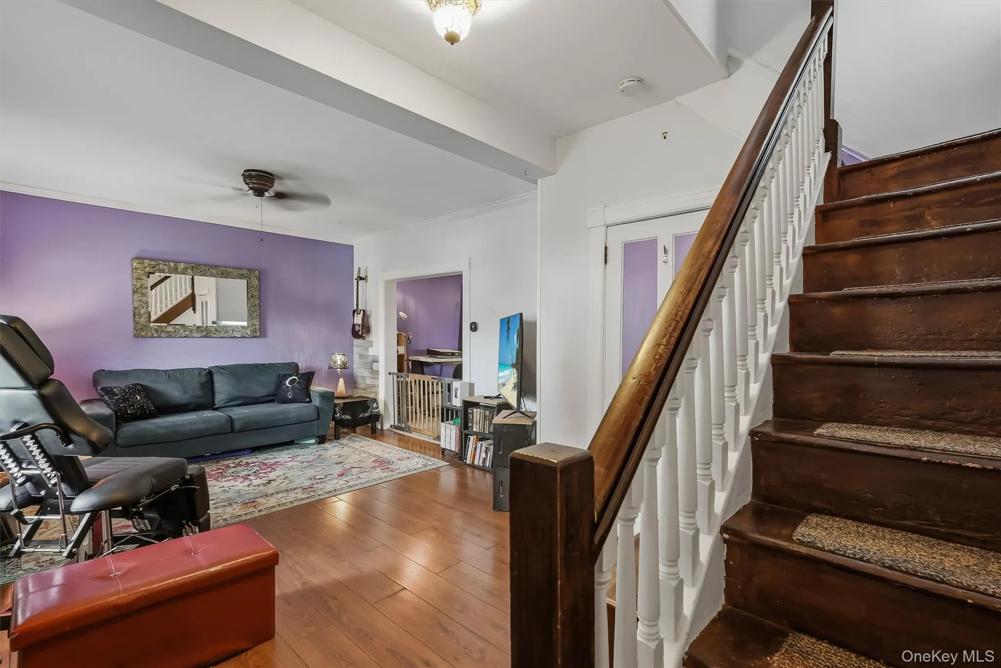 The entry foyer opens into the sun filled living room. The entry foyer opens into the sun filled living room.
