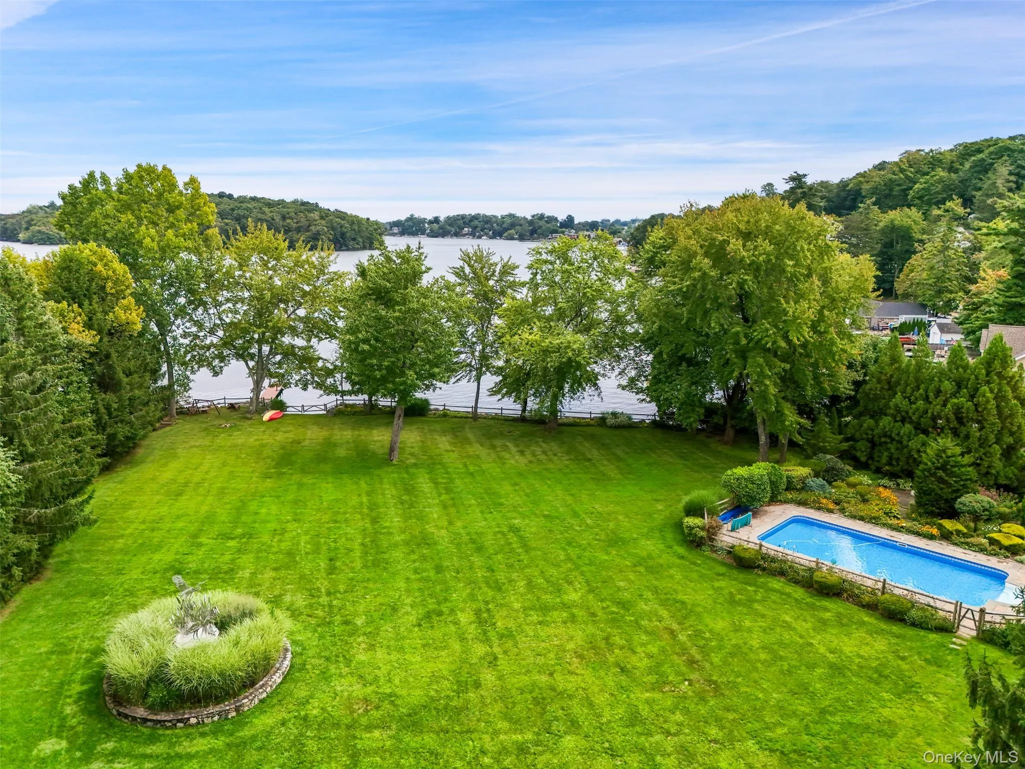 Gorgeous park-like "level" backyard with inground swimming pool Gorgeous park-like "level" backyard with inground swimming pool