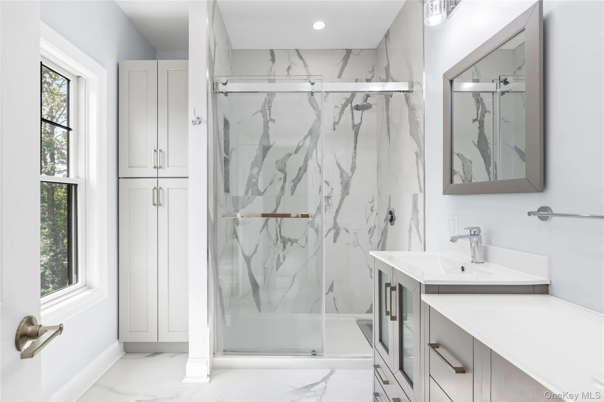 Primary Bathroom amenities include a shower stall, double vanity and a linen/medicine closet. Primary Bathroom amenities include a shower stall, double vanity and a linen/medicine closet.