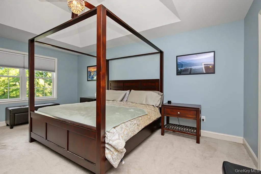 Tray ceiling with a decorative light fixture Tray ceiling with a decorative light fixture