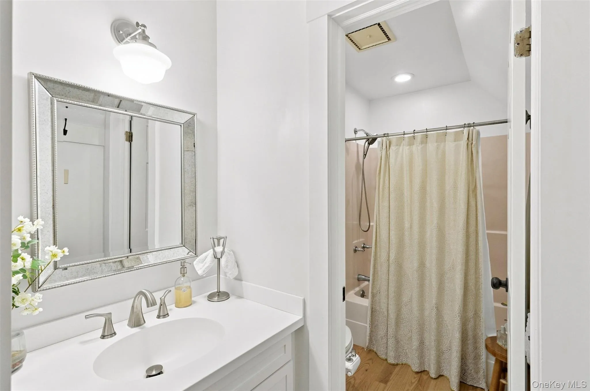 Primary bathroom sink area Primary bathroom sink area