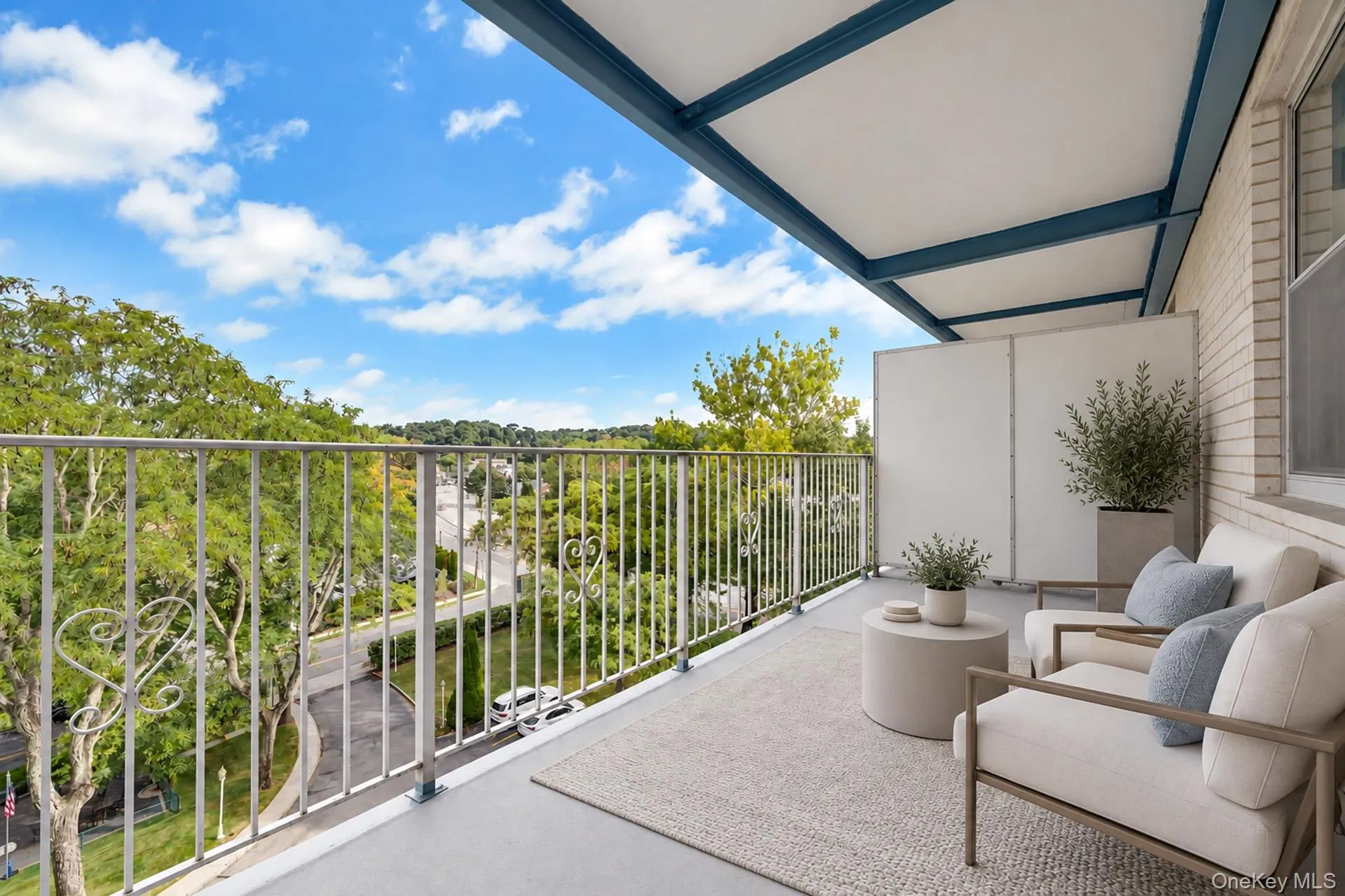 16.6-foot private covered balcony. Virtually staged. 16.6-foot private covered balcony. Virtually staged.