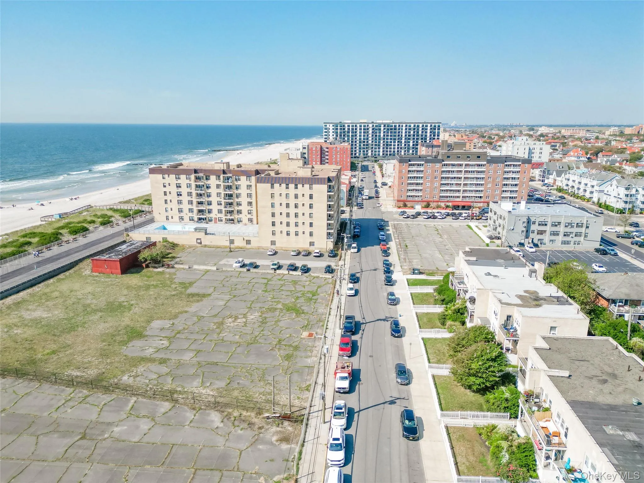View of urban area with unending shoreline View of urban area with unending shoreline