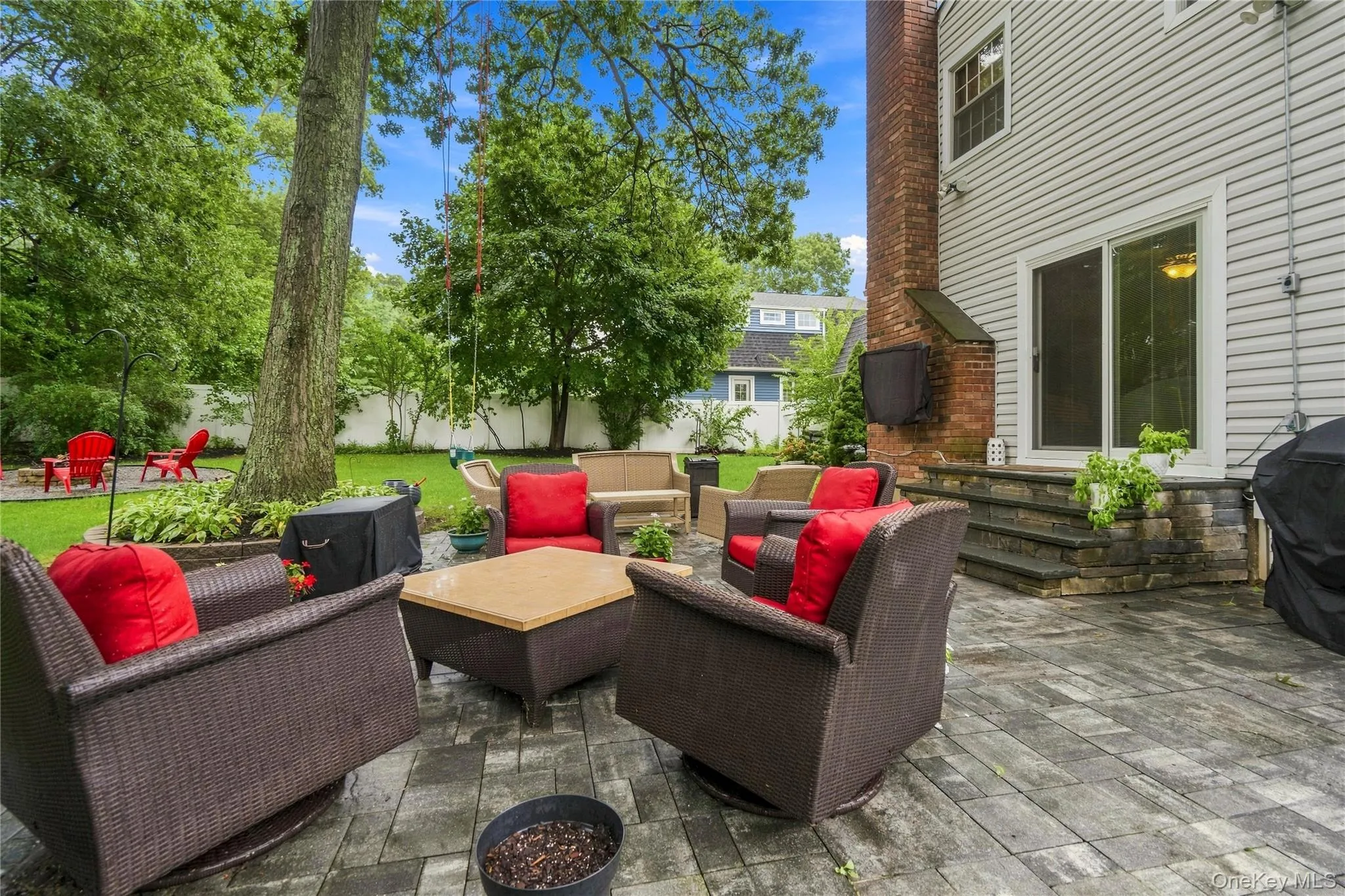 spacious backyard with pavers spacious backyard with pavers