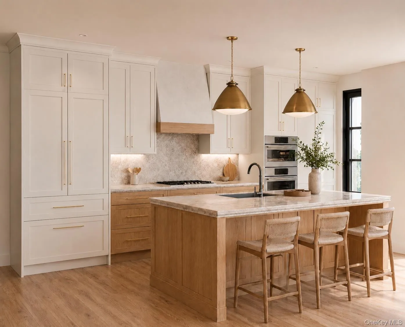 The kitchens feature custom wood cabinetry, quartzite countertops, and stainless steel Thermador appliances The kitchens feature custom wood cabinetry, quartzite countertops, and stainless steel Thermador appliances