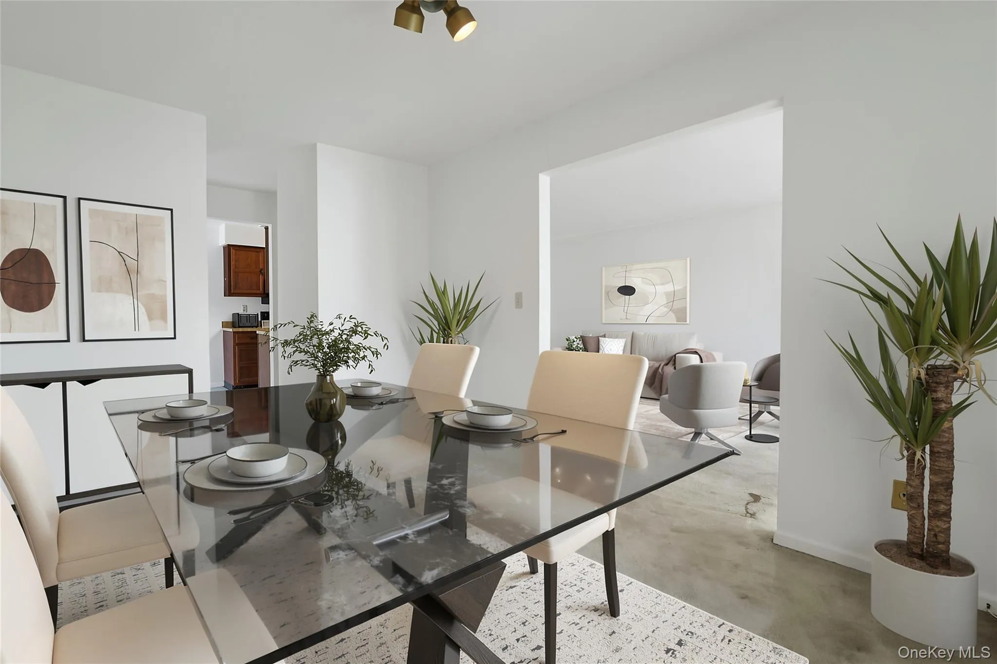 Virtually staged dining room Virtually staged dining room
