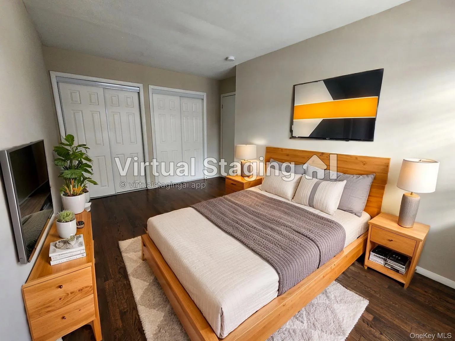 Bedroom with virtual staging Bedroom with virtual staging