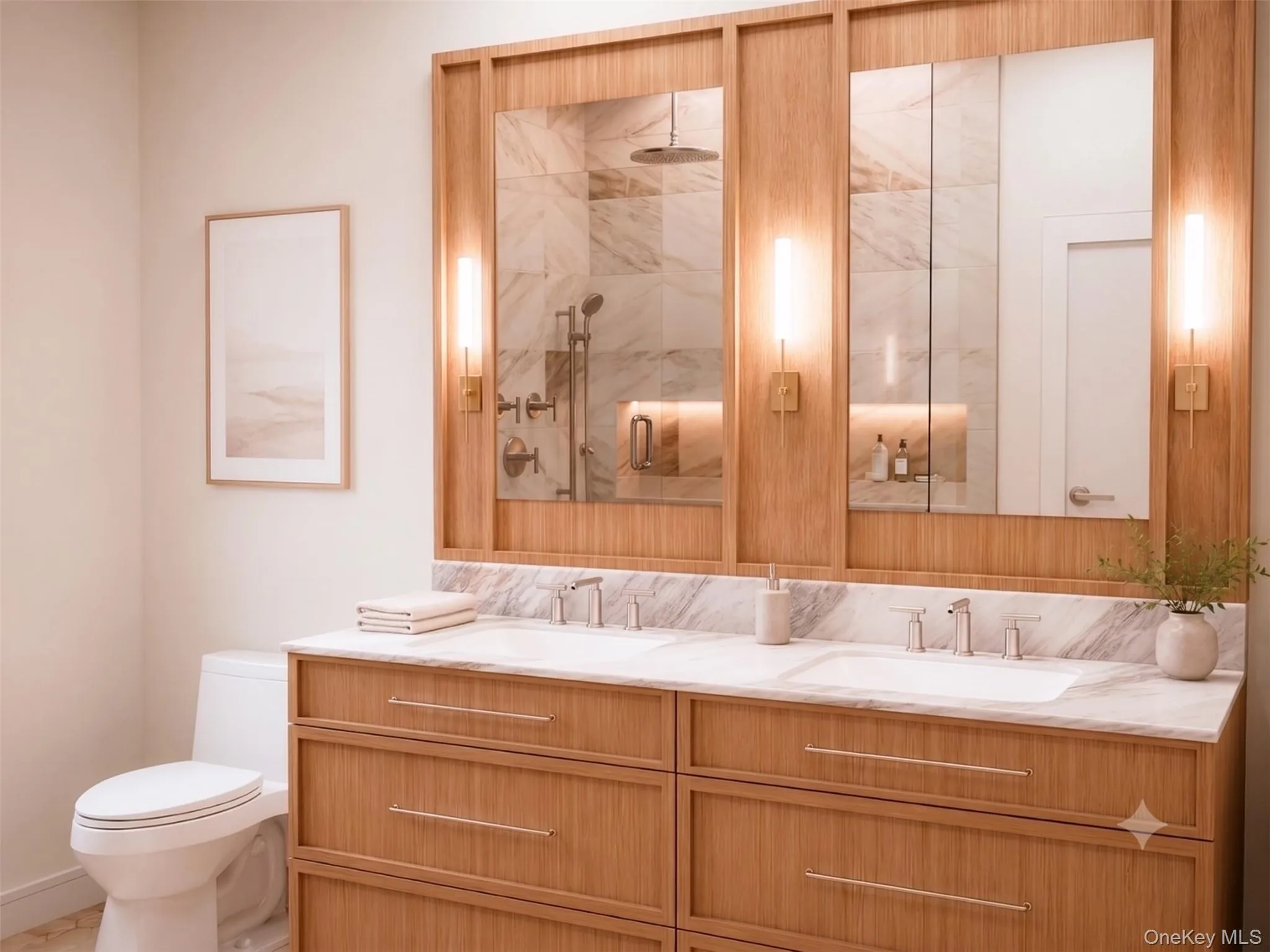 An example of the custom woodwork in the bathrooms. An example of the custom woodwork in the bathrooms.