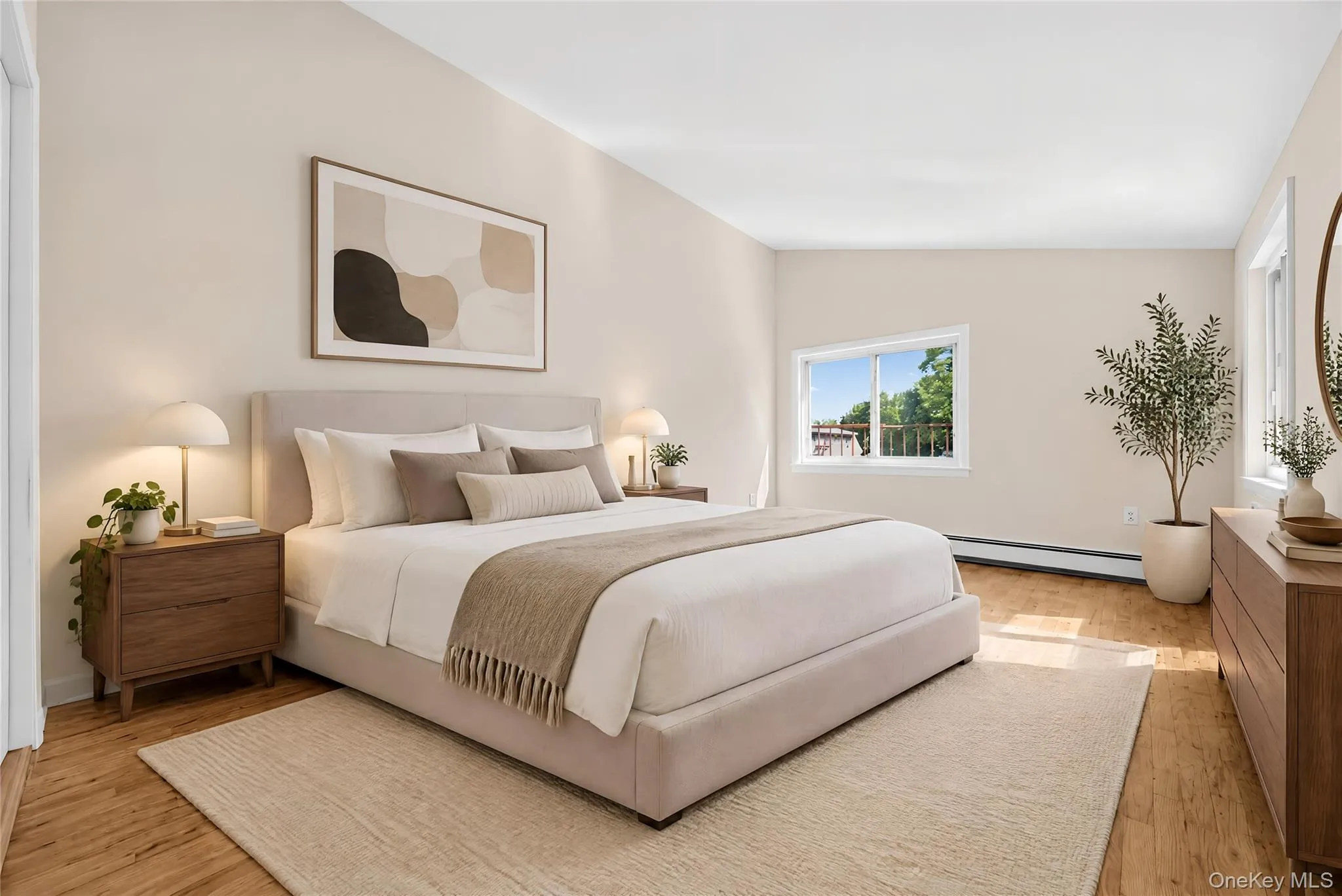 Virtually staged to illustrate the spacious proportions and furnishing possibilities of the primary bedroom. Virtually staged to illustrate the spacious proportions and furnishing possibilities of the primary bedroom.