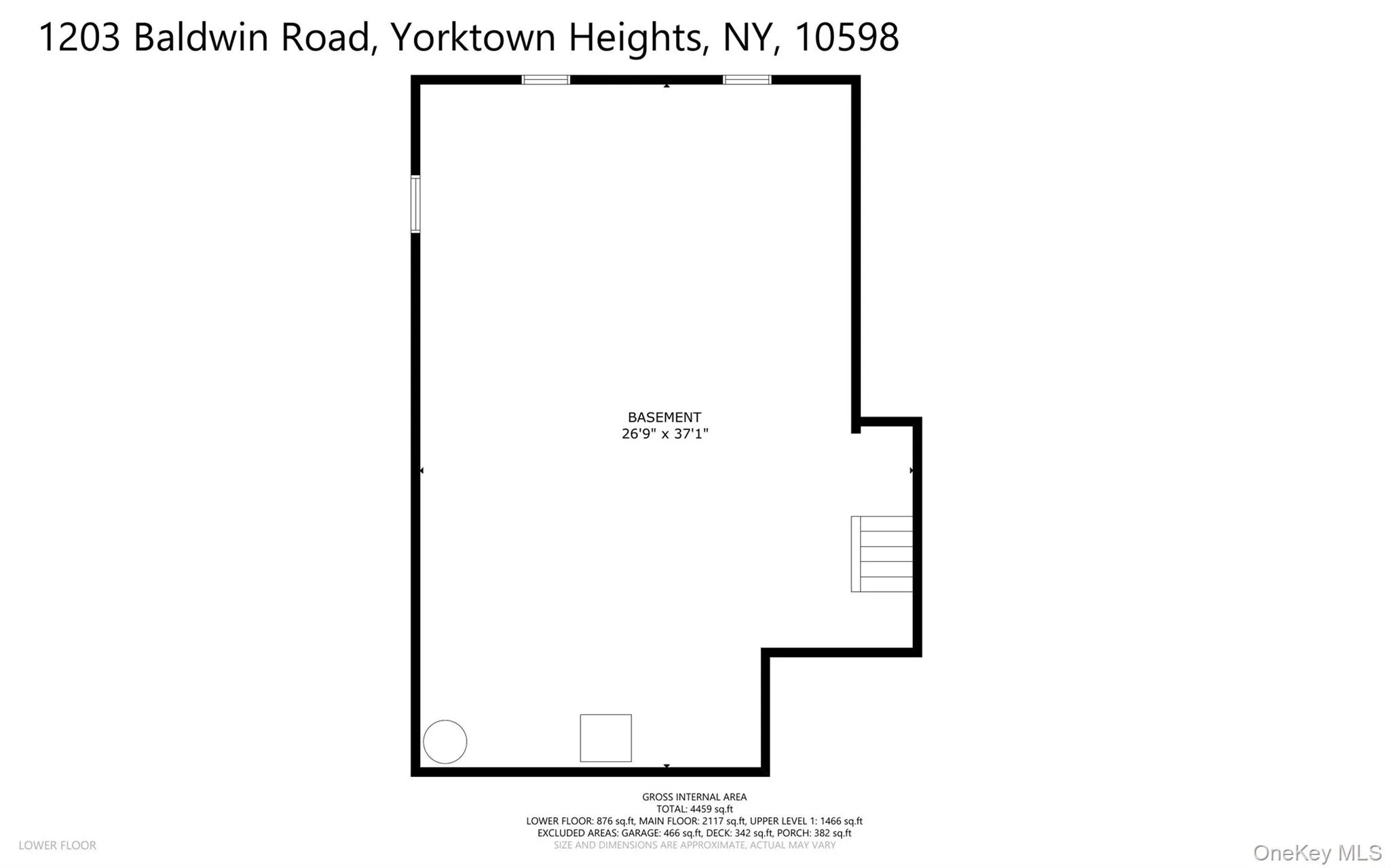 Basement level floor plan. Basement level floor plan.