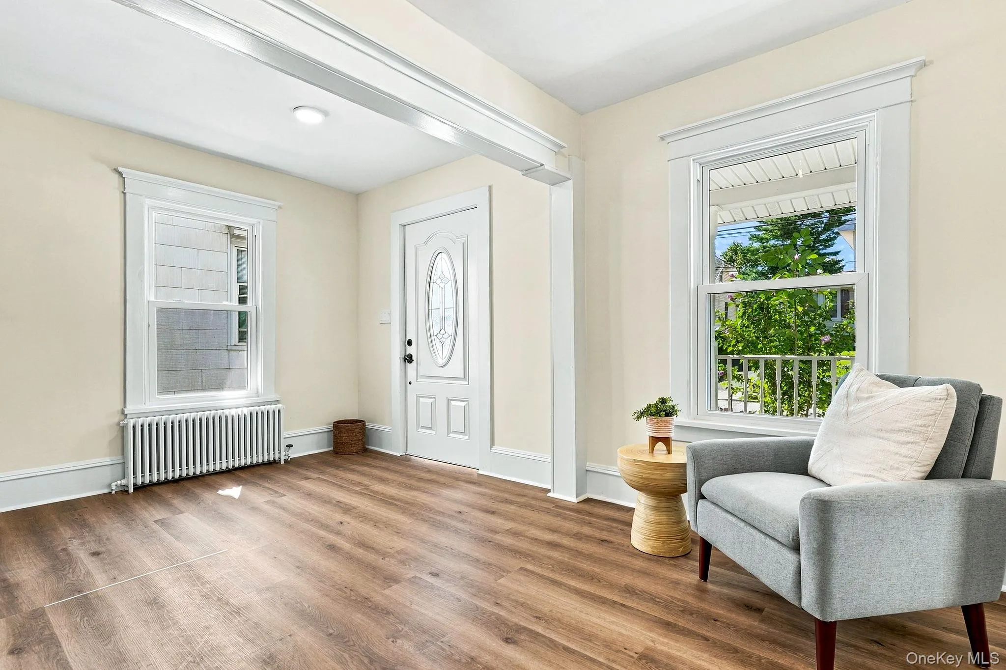 Brand-new vinyl flooring throughout the first floor and beautiful hardwood floors upstairs Brand-new vinyl flooring throughout the first floor and beautiful hardwood floors upstairs
