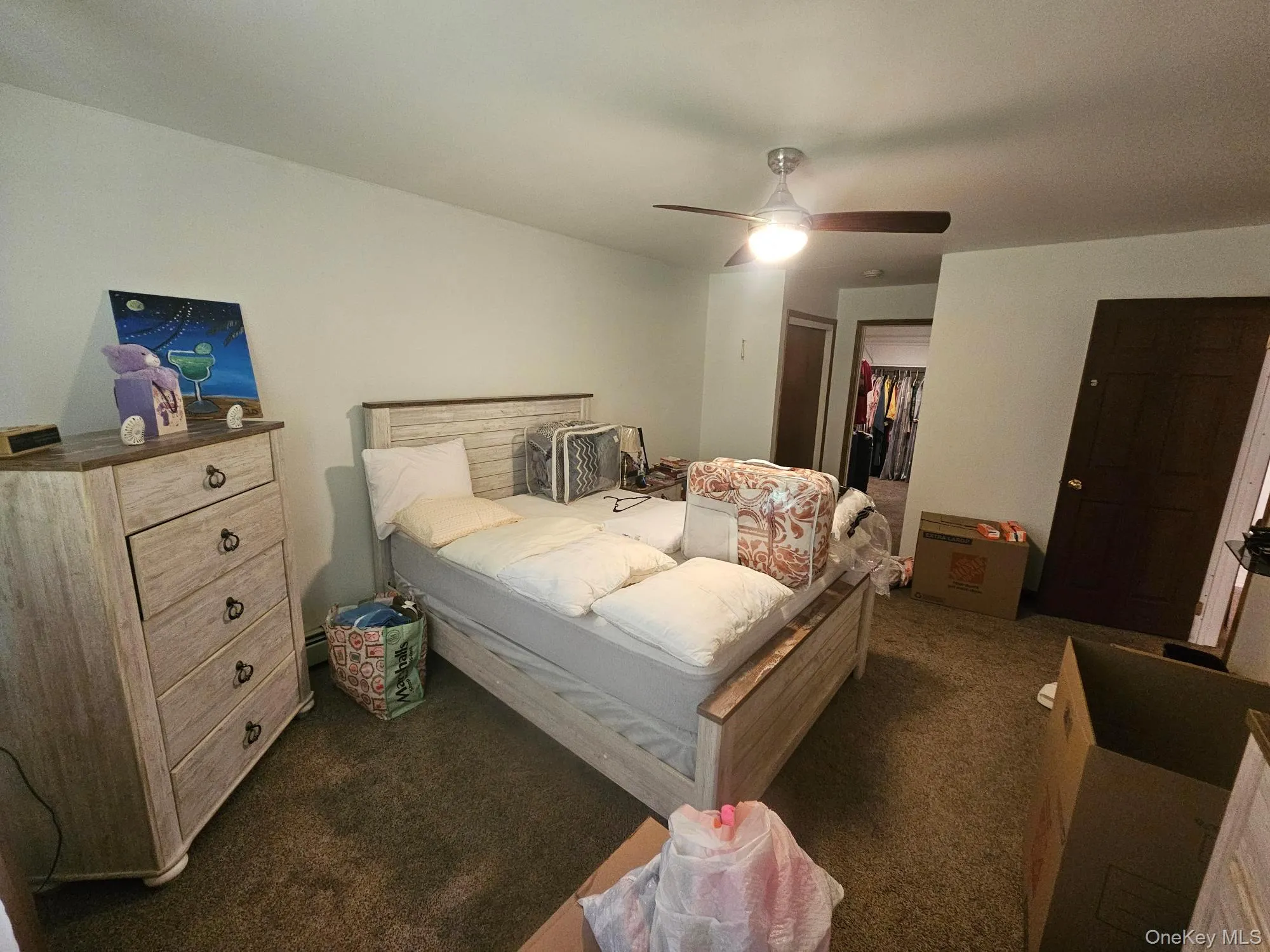 Oversized primary plush carpeting, ceiling fan and wall mounted AC. Oversized primary plush carpeting, ceiling fan and wall mounted AC.