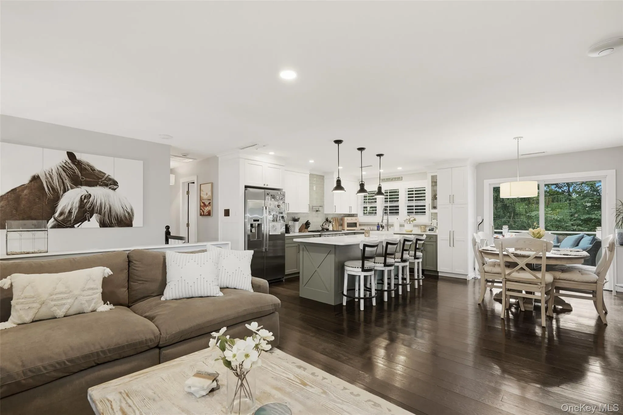 Open floor plan featuring living room, kitchen, and dining area. Open floor plan featuring living room, kitchen, and dining area.