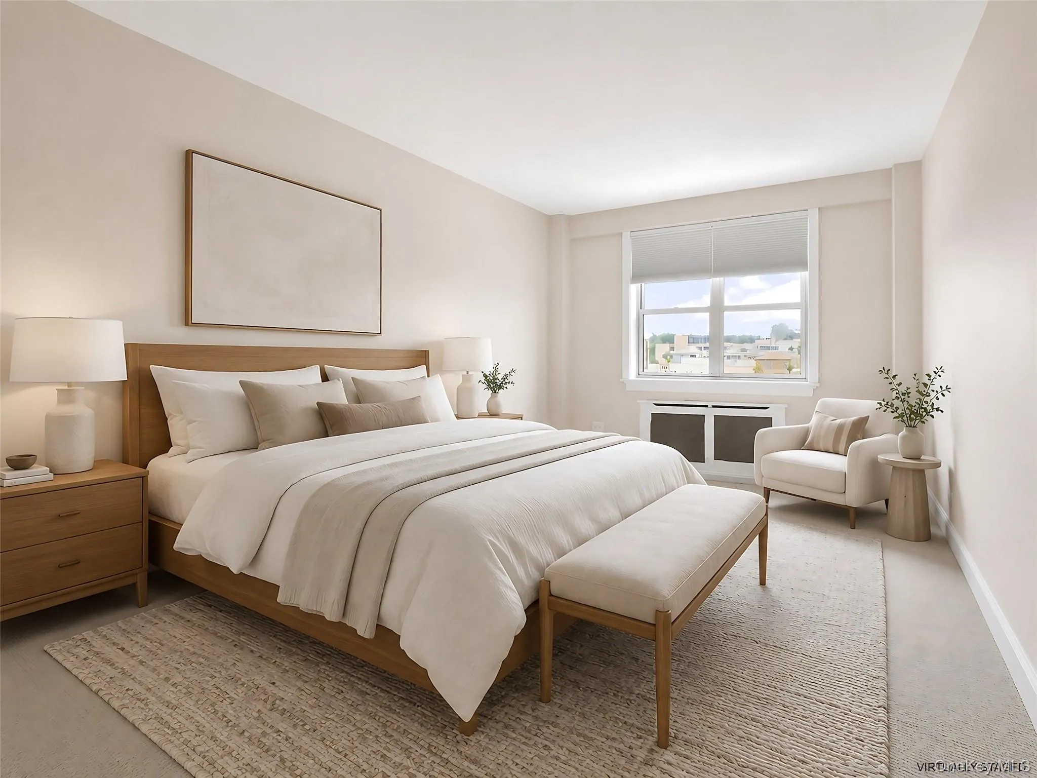 Virtually staged bedroom Virtually staged bedroom