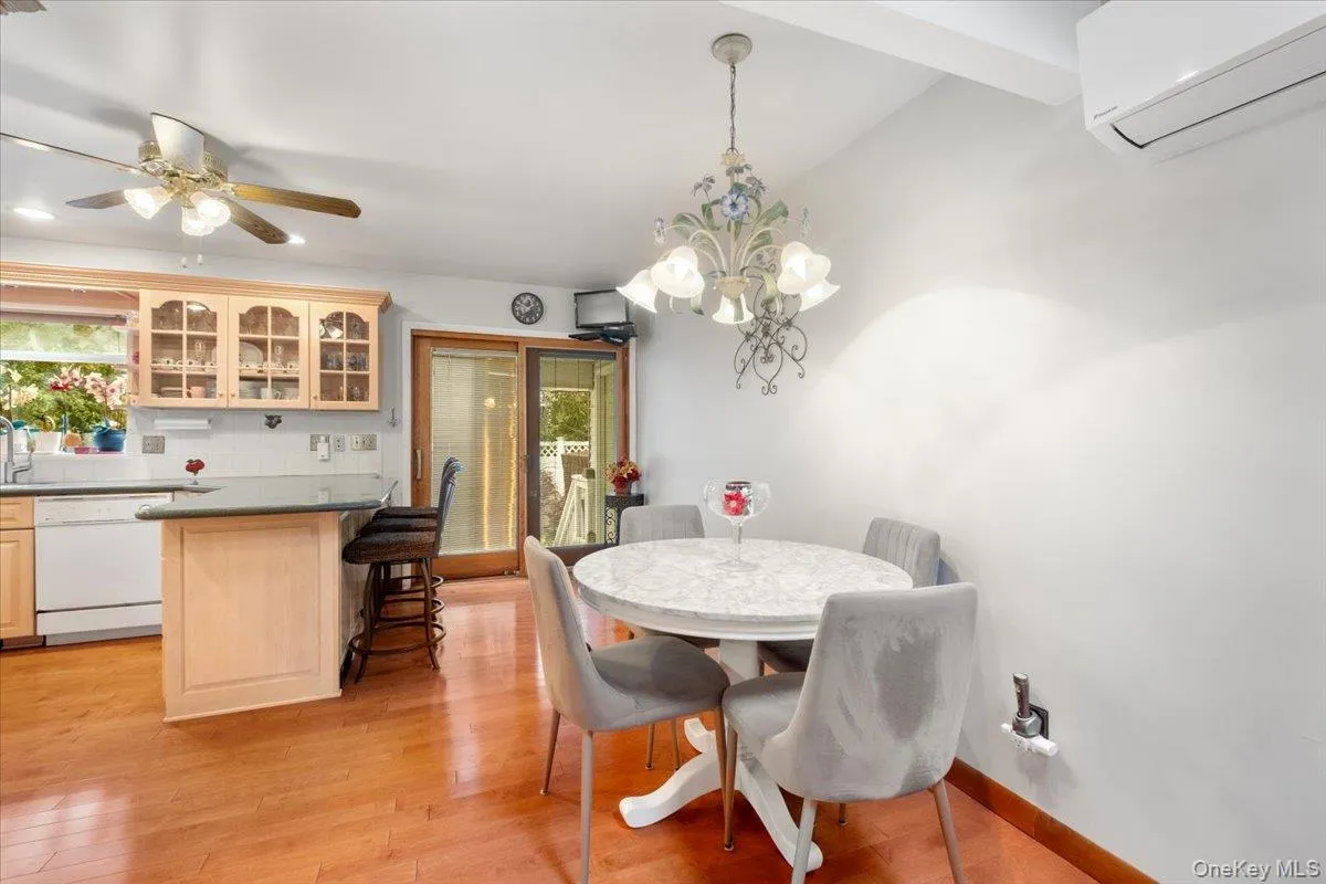 Dining area with open connection to kitchen. Dining area with open connection to kitchen.