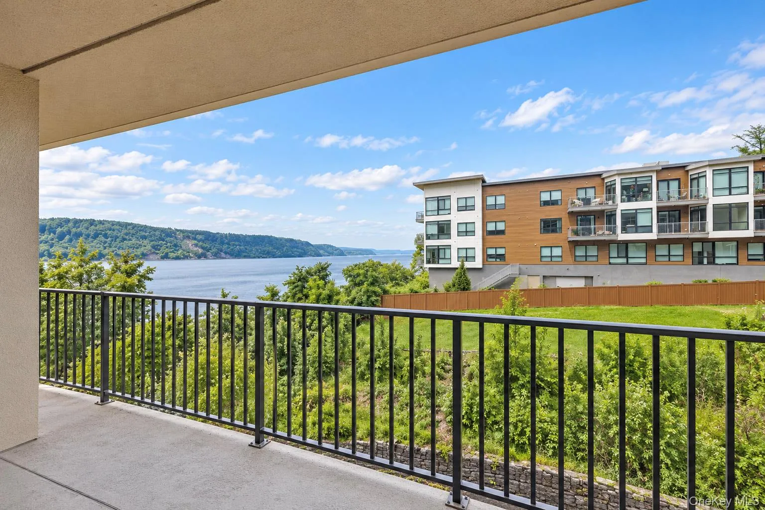 Covered Balcony with Hudson River View Covered Balcony with Hudson River View