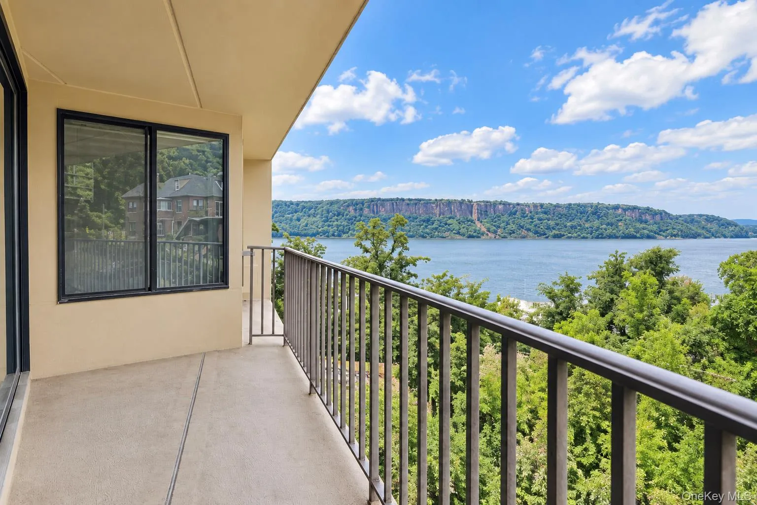 Covered Balcony with Hudson River View Covered Balcony with Hudson River View