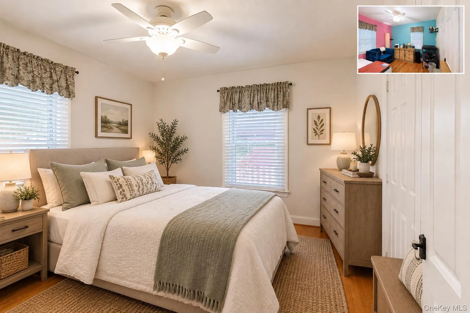 Virtually staged, first floor bedroom #2. Virtually staged, first floor bedroom #2.